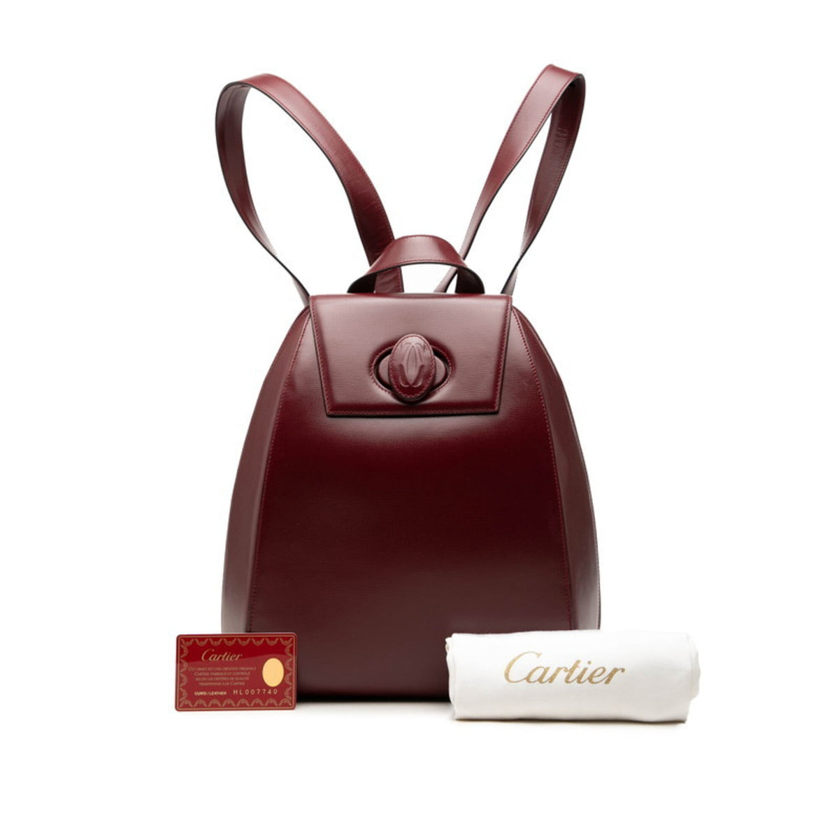 Cartier Bordeaux Leather Backpack (Pre-Owned)