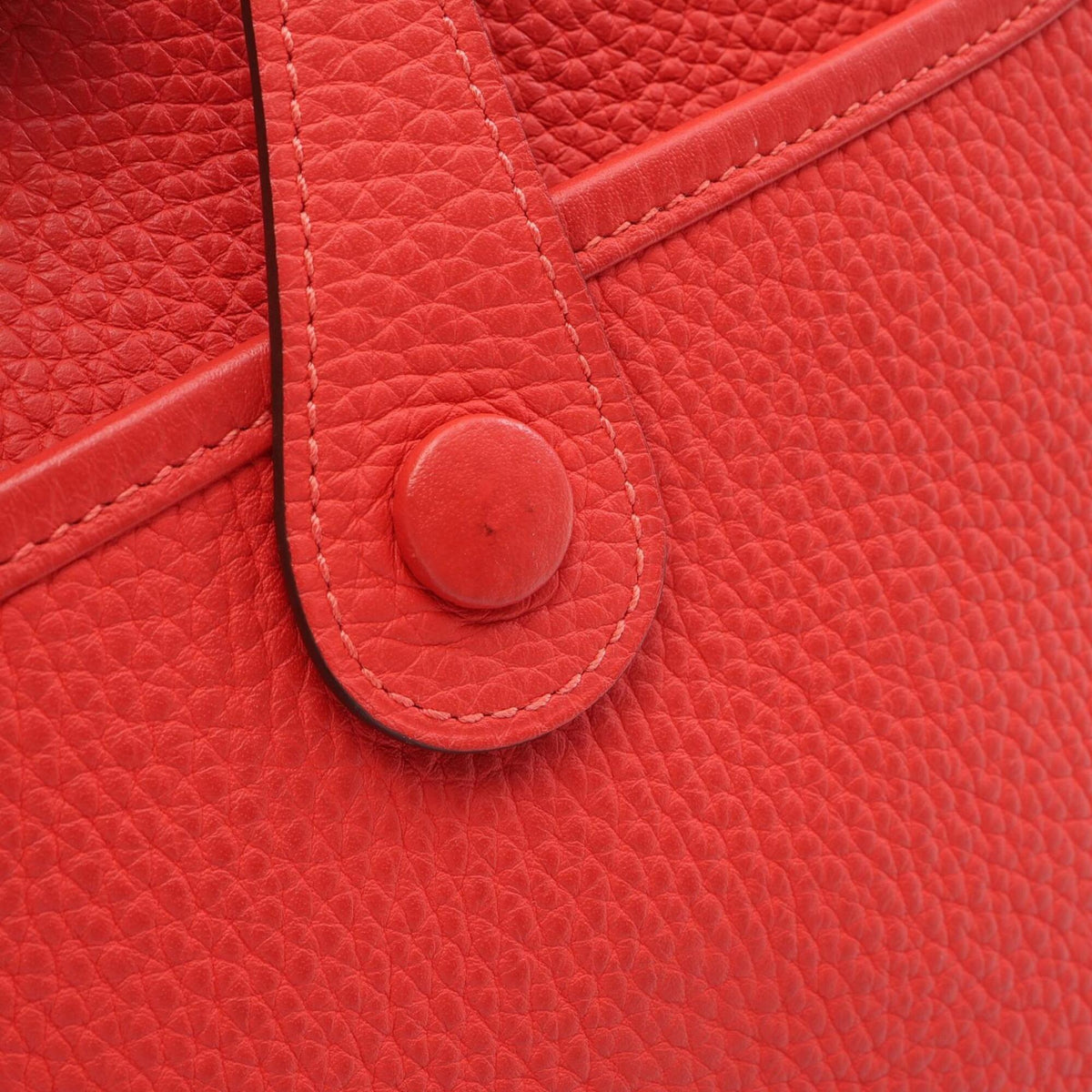 Hermes Red Color Taurillon Clemence Leather Handbag Shoulder Bag (Pre-Owned)