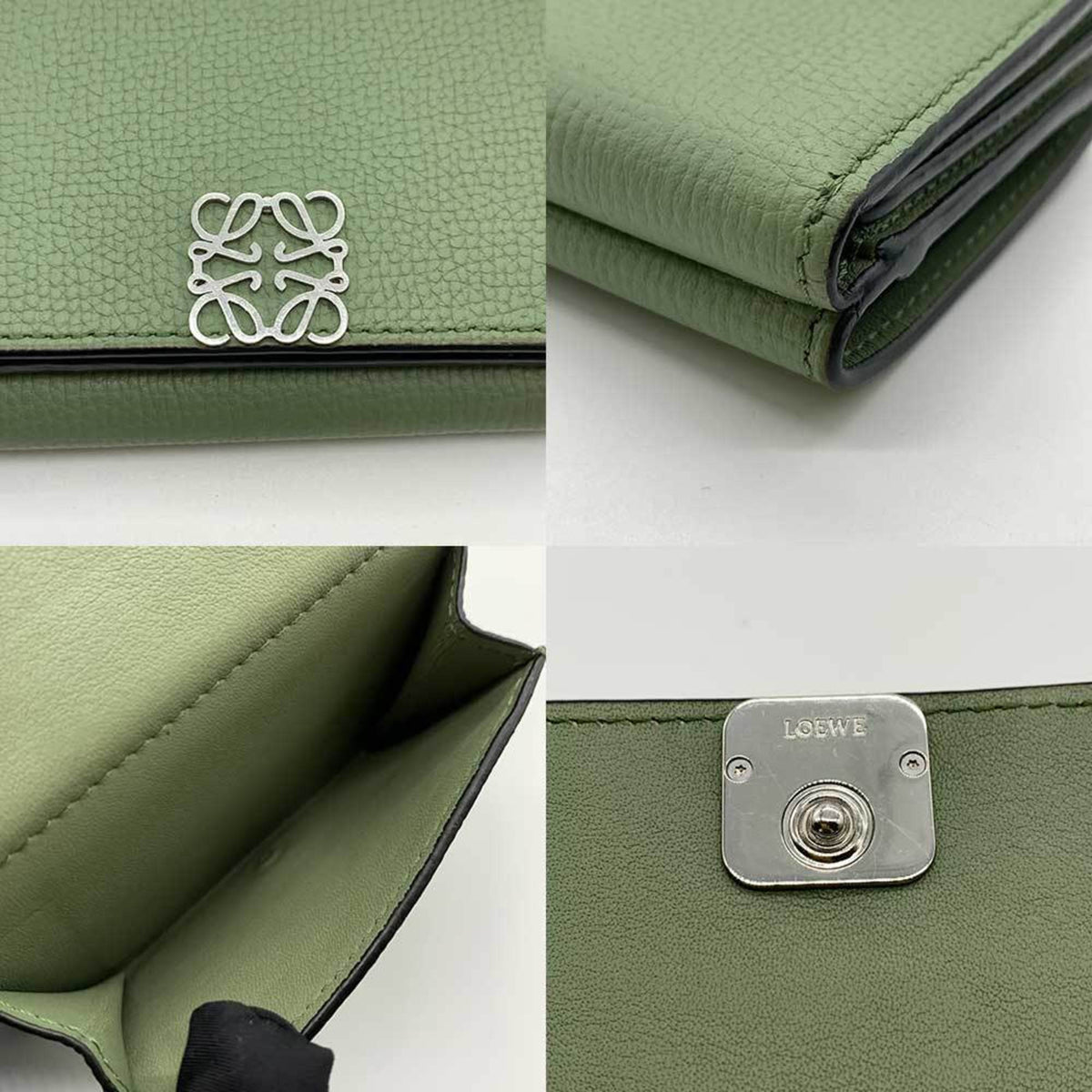 Loewe Green Leather Wallet (Bi-Fold) (Pre-Owned)