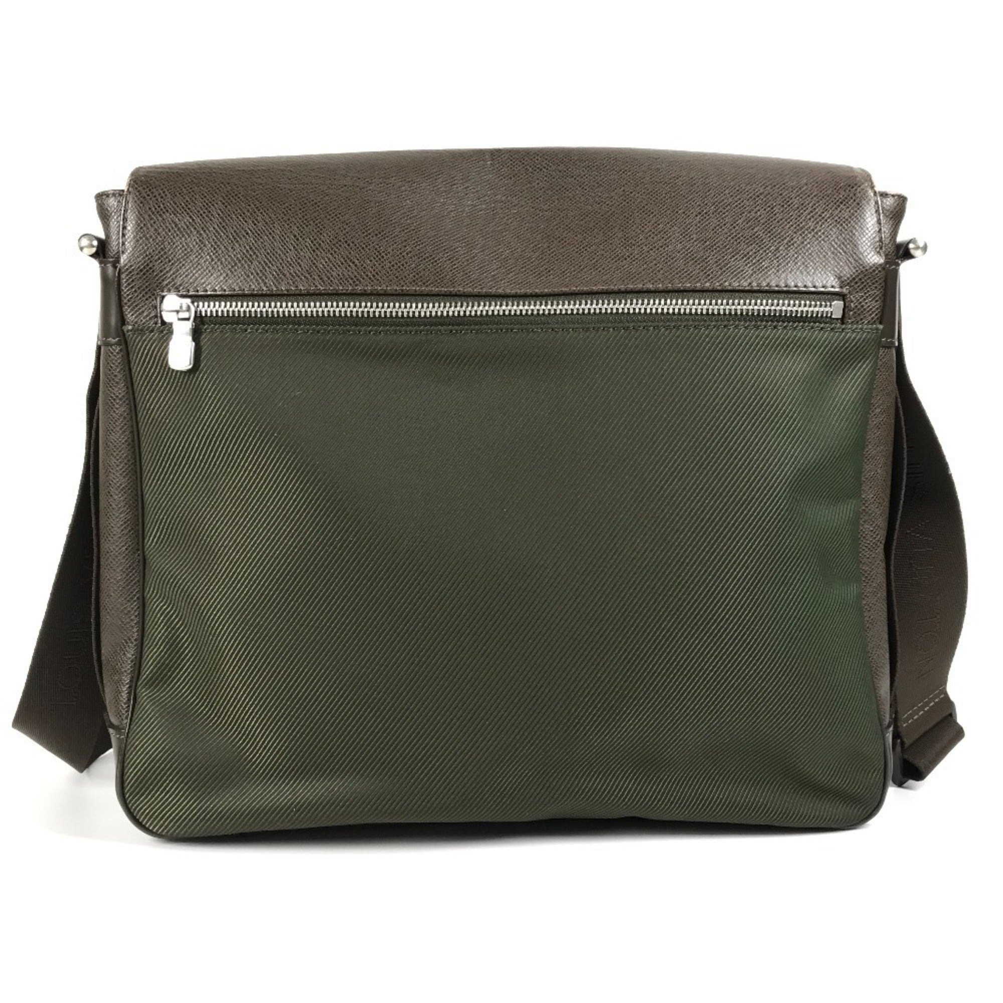 Louis Vuitton Brown Grizzly Taiga Leather Messenger Bag Shoulder Bag (Pre-Owned)