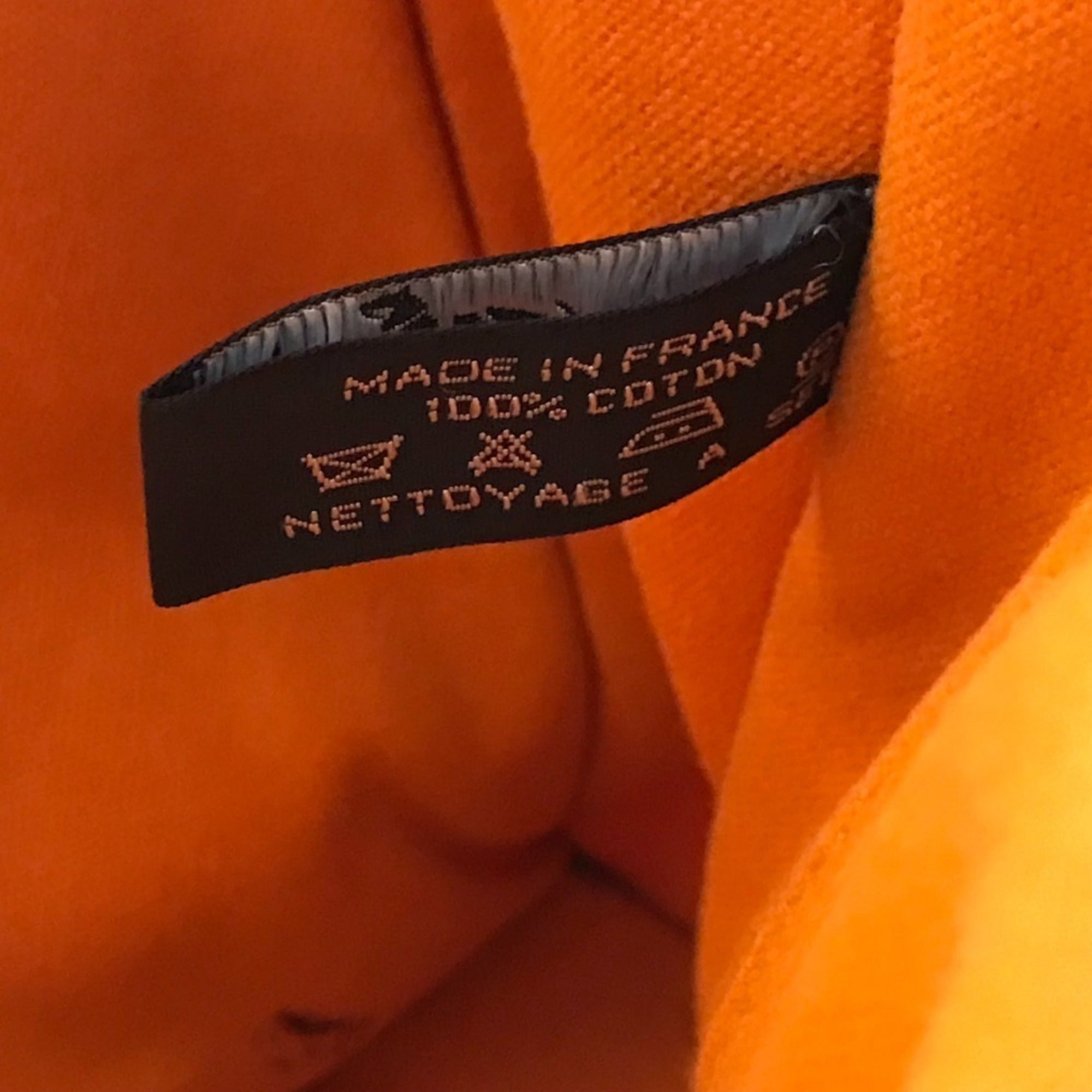 Hermes Orange Red Color Cotton Handbag Tote Bag (Pre-Owned)