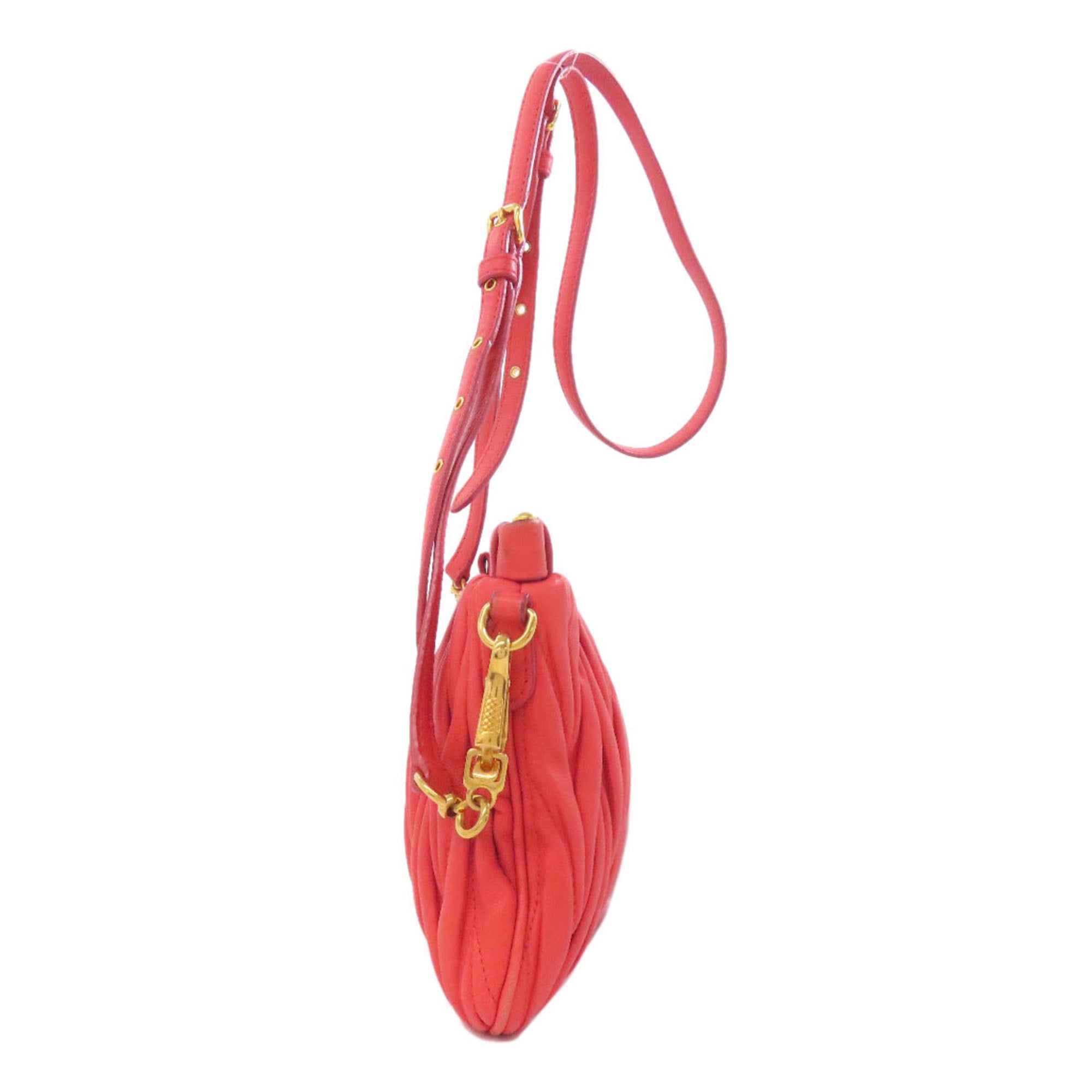 Miu Miu Orange Leather Shoulder Bag (Pre-Owned)