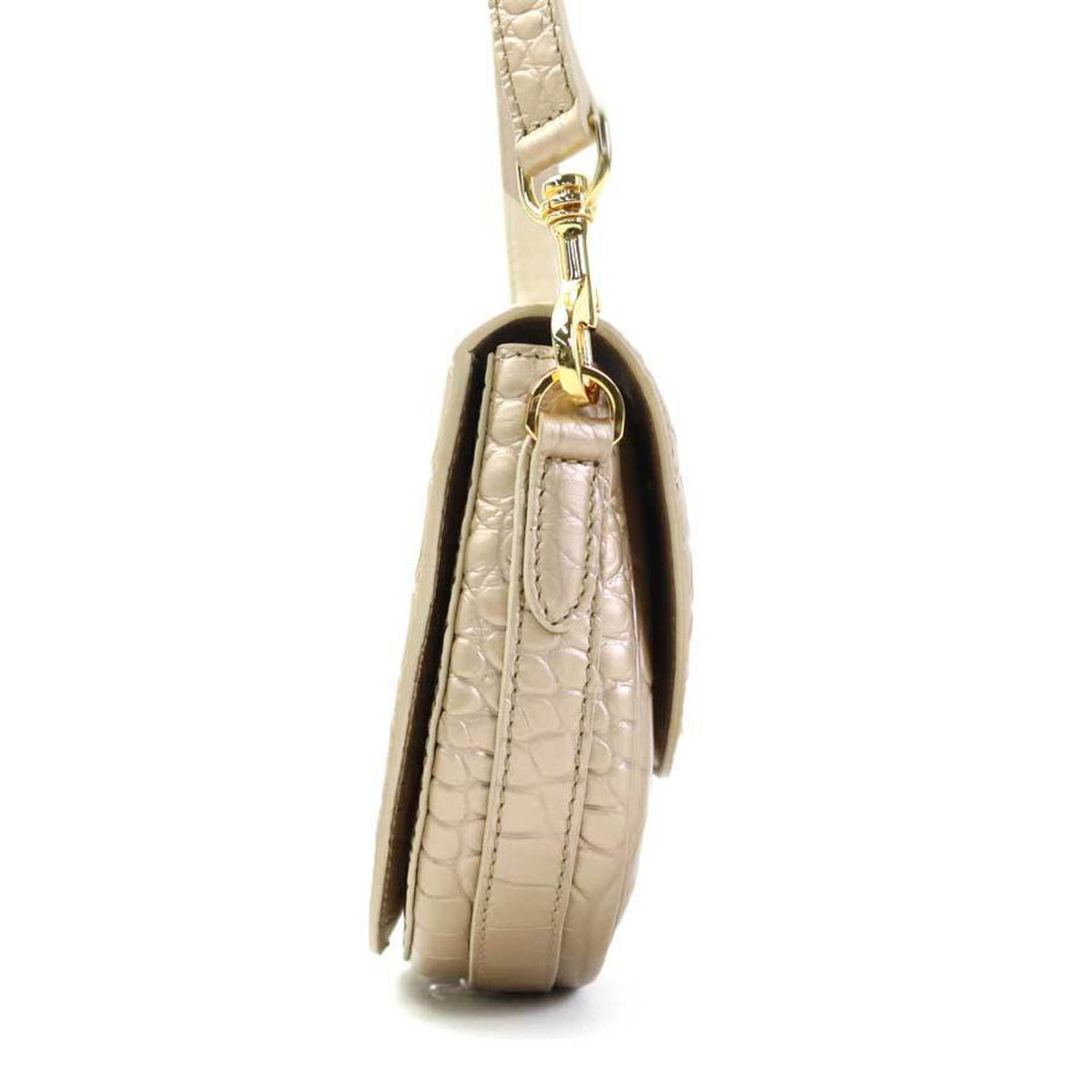 Mcm Gold Leather Shoulder Bag (Pre-Owned)
