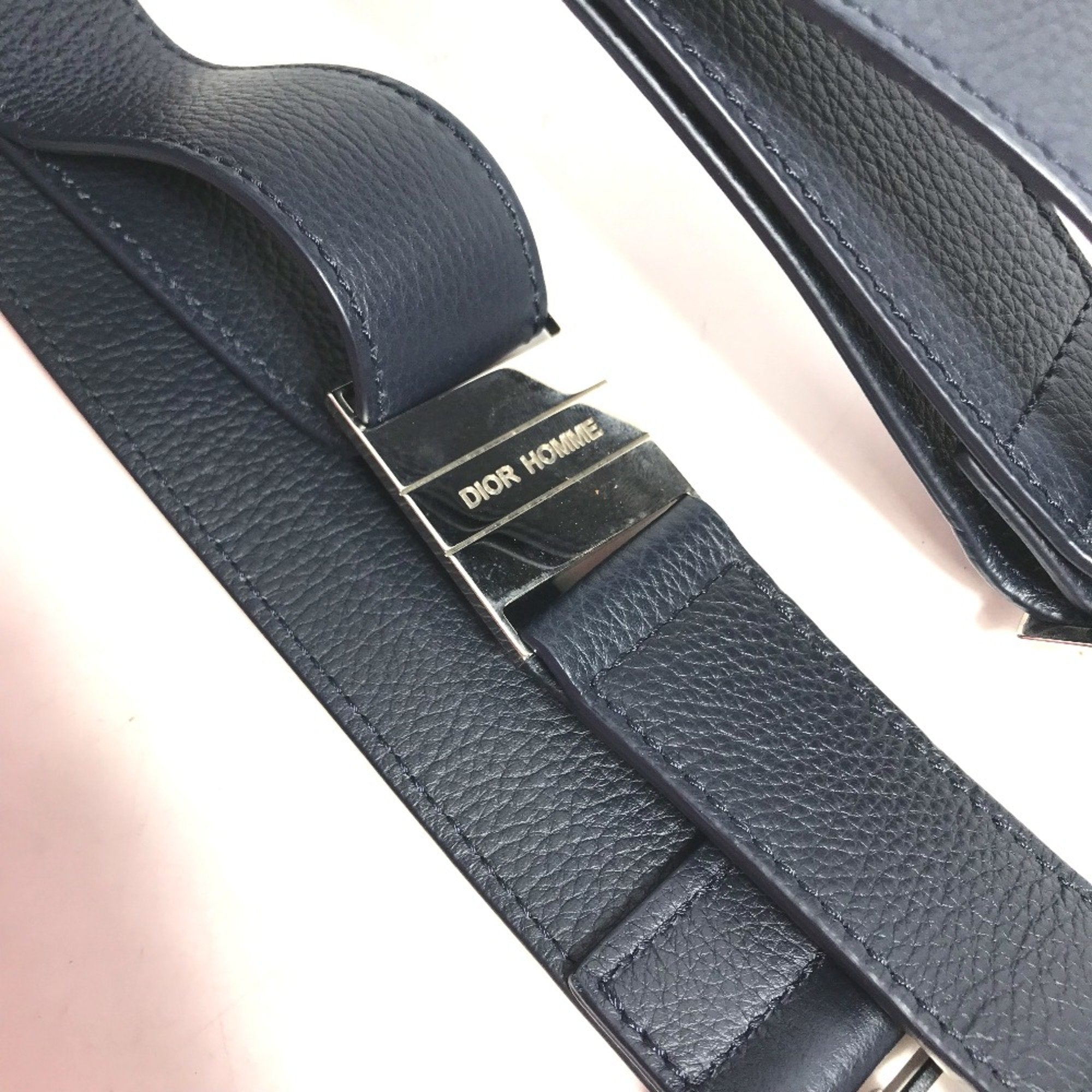 Dior Homme Navy Leather Briefcase (Pre-Owned)