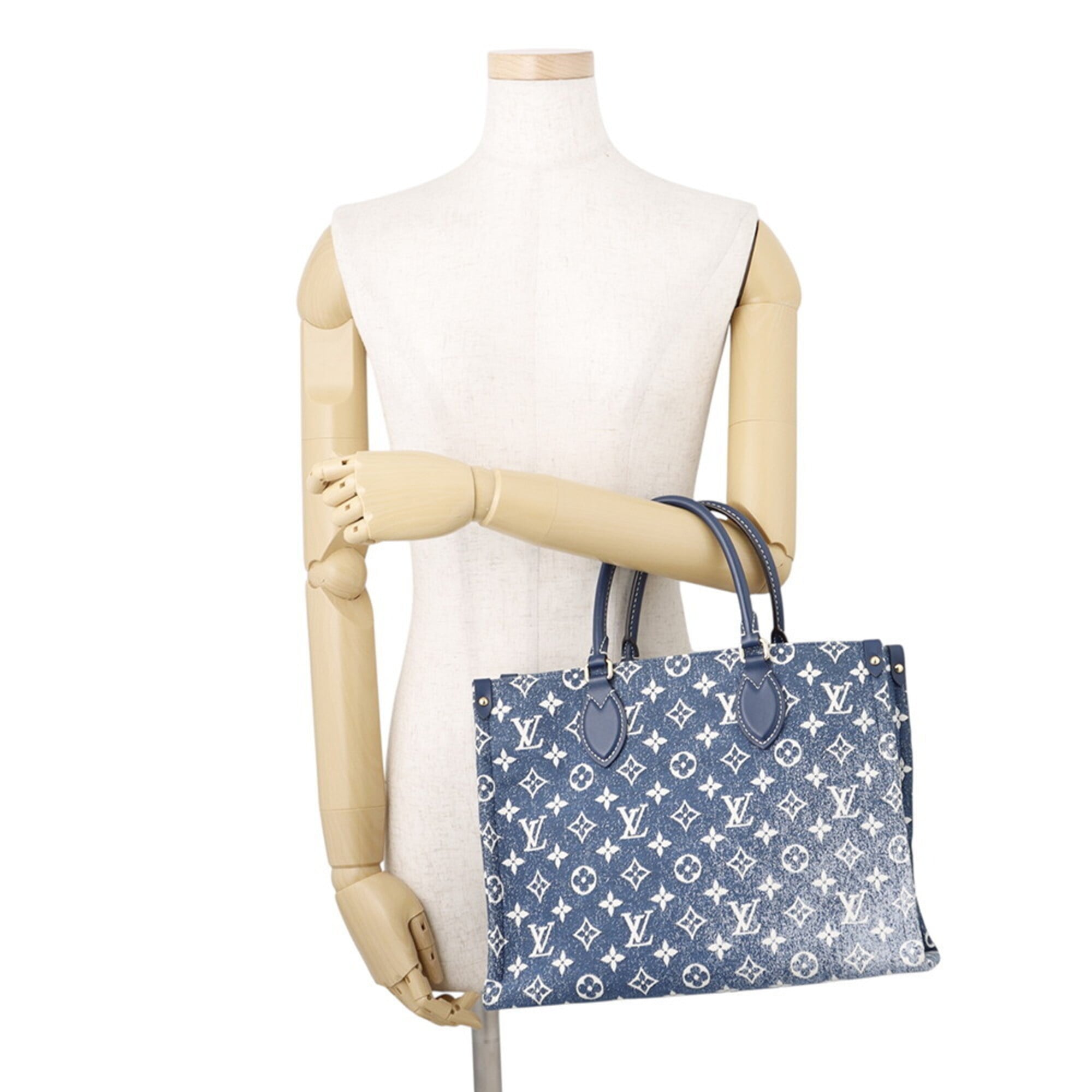 Louis Vuitton Blue Monogram Handbag Tote Bag (Pre-Owned)