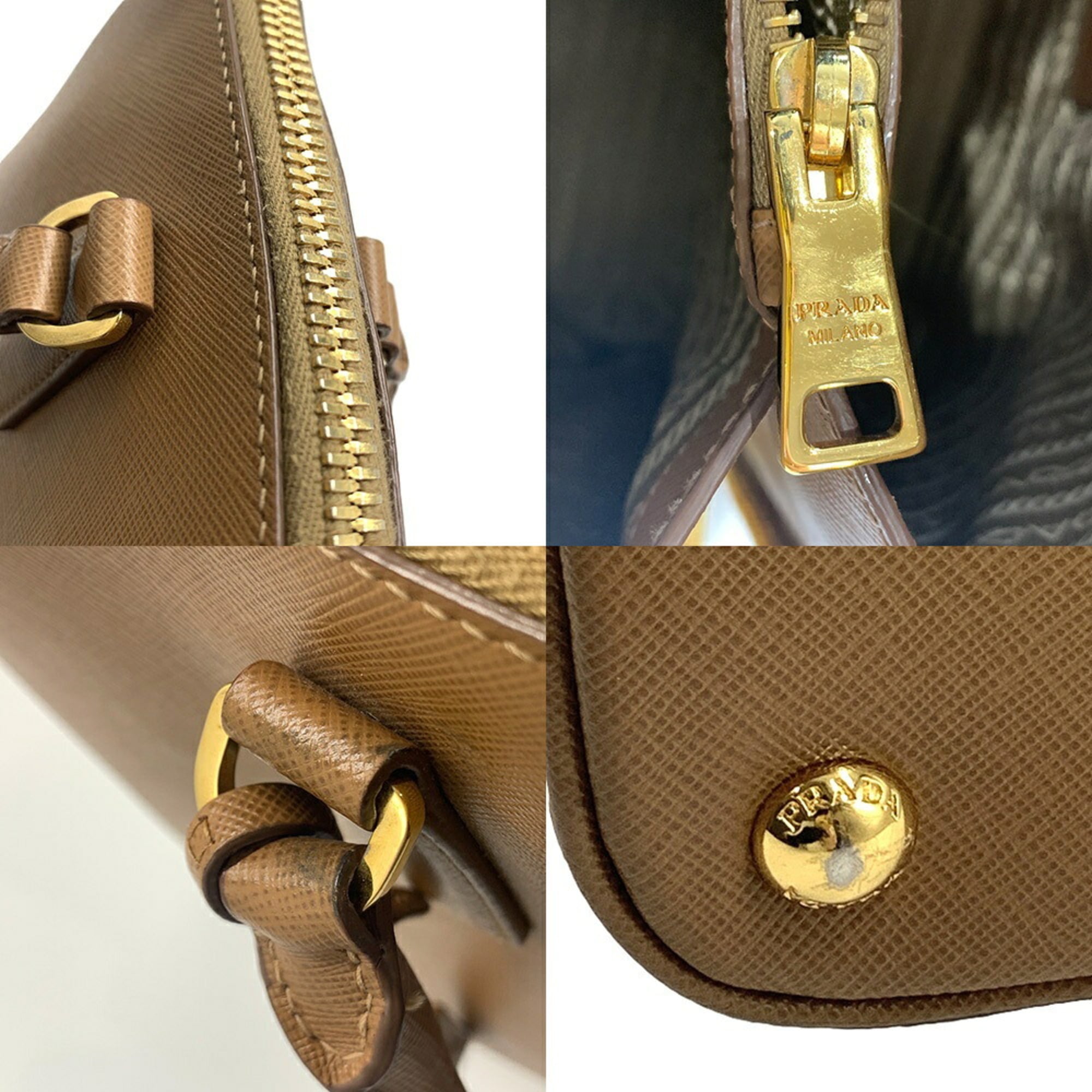 Prada Saffiano Brown Saffiano Handbag Tote Bag (Pre-Owned)
