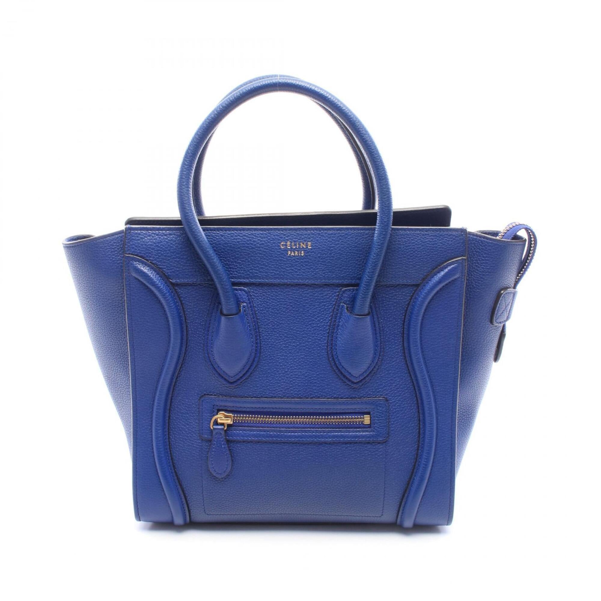 Celine Blue Leather Handbag Tote Bag (Pre-Owned)