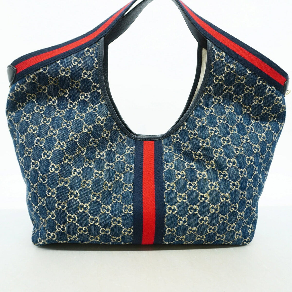 Gucci Navy Denim Tote Bag (Pre-Owned)