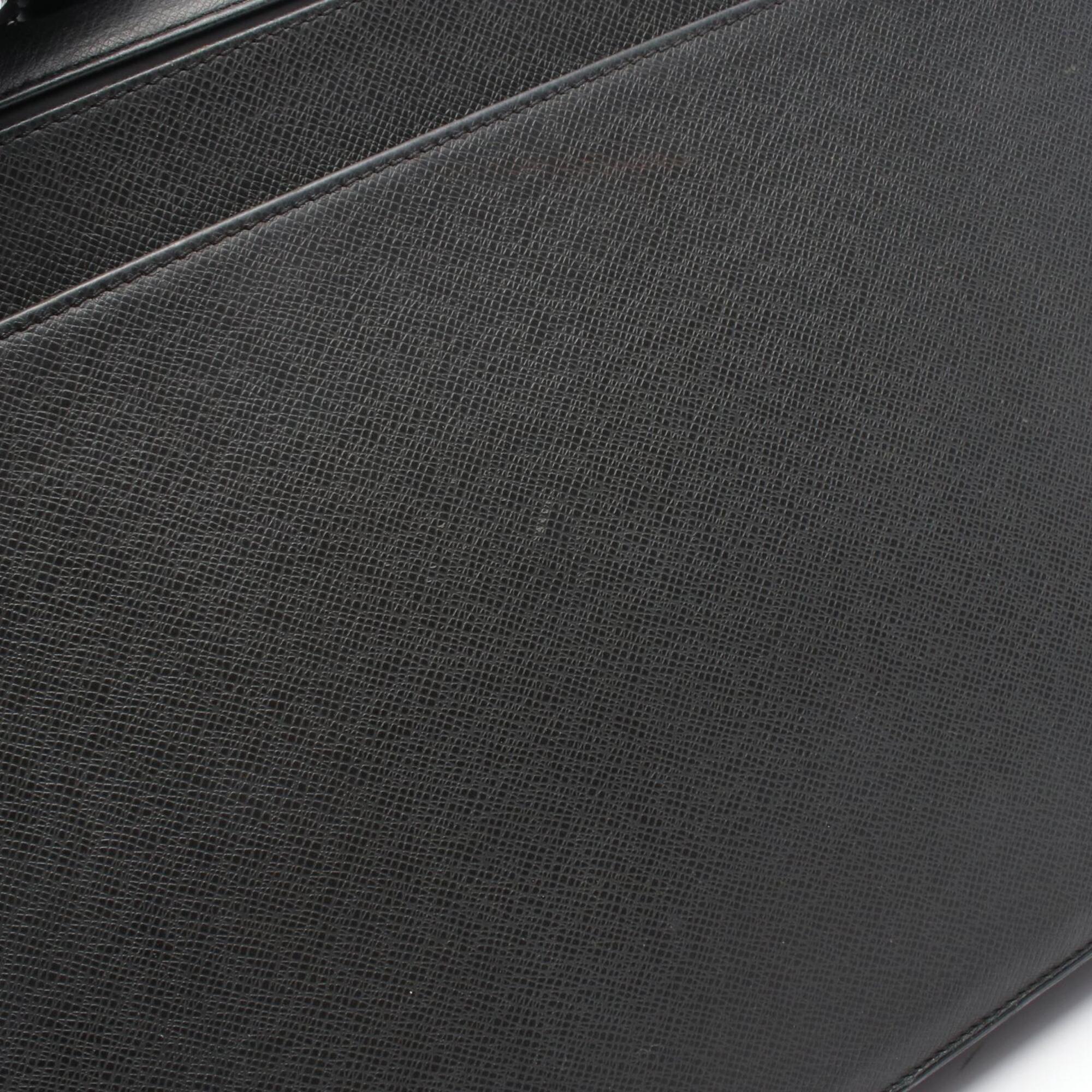 Louis Vuitton Ardoise Black Gray Taiga Leather Leather Handbag (Pre-Owned)