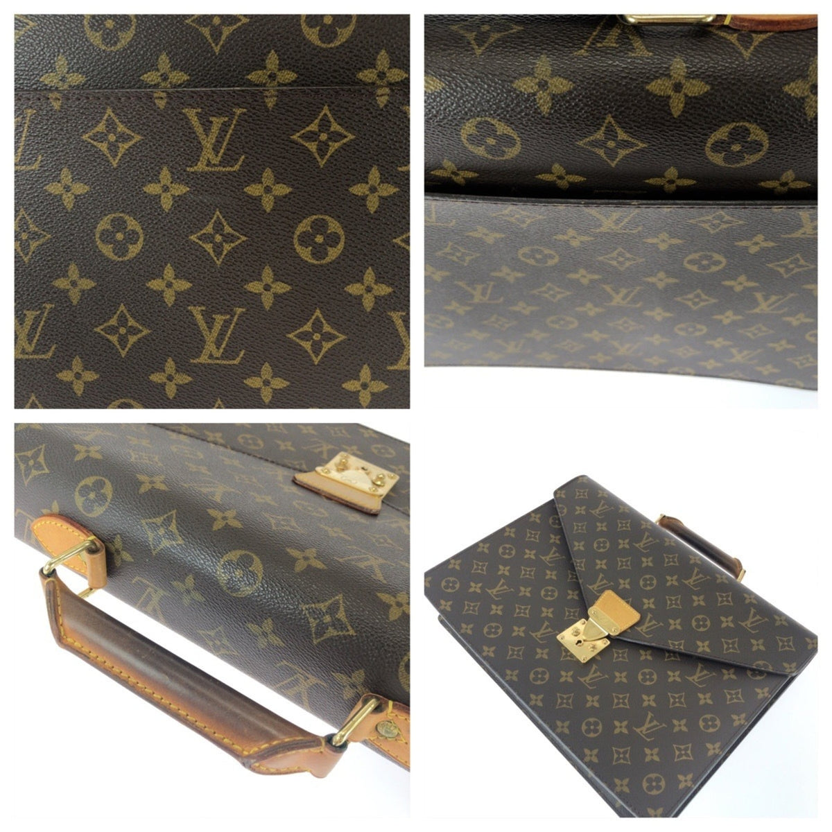 Louis Vuitton Brown Monogram Pvc Leather Briefcase (Pre-Owned)