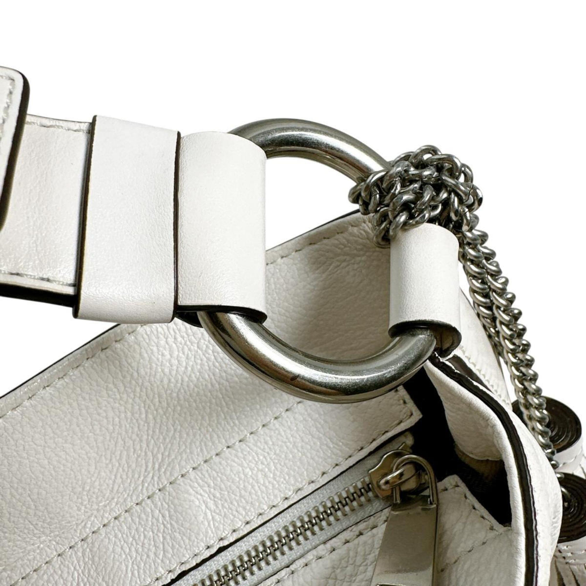 Michael Kors White Leather Handbag Tote Bag (Pre-Owned)