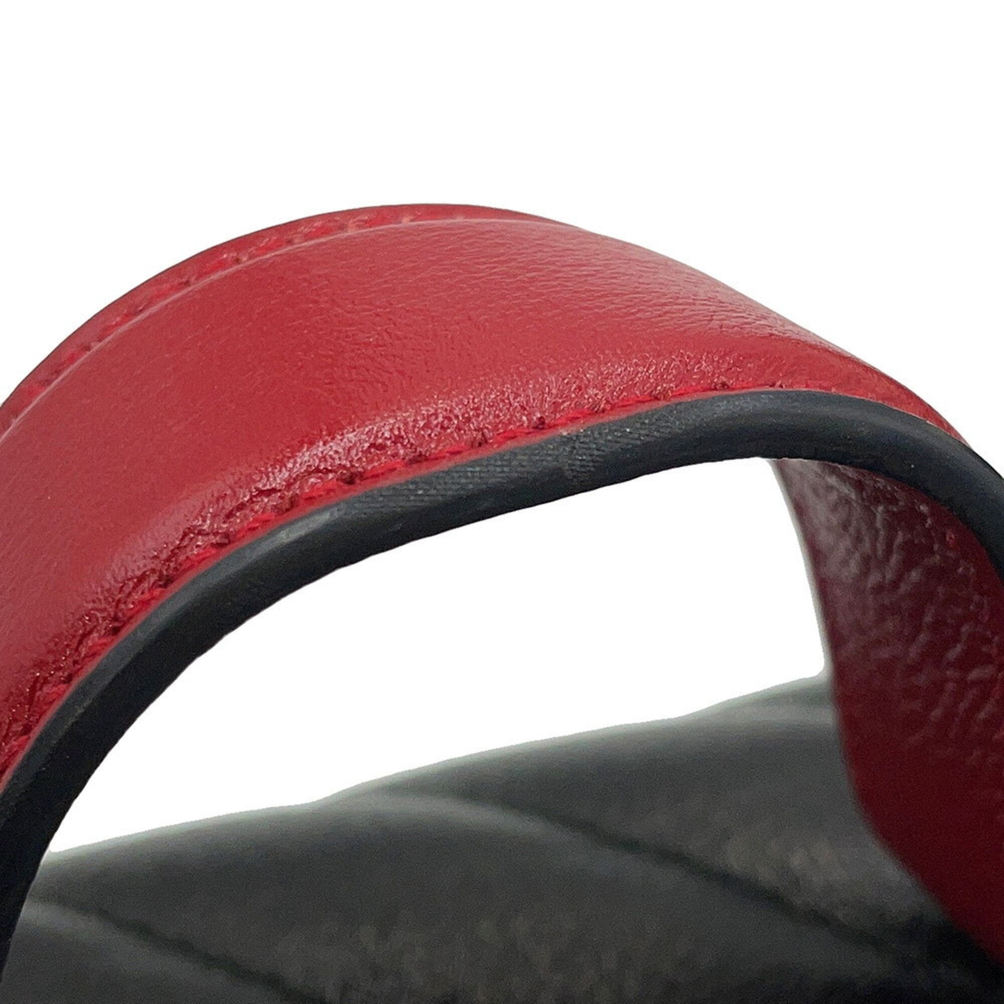 Gucci Gg Marmont Black Red Color Leather Handbag Shoulder Bag (Pre-Owned)