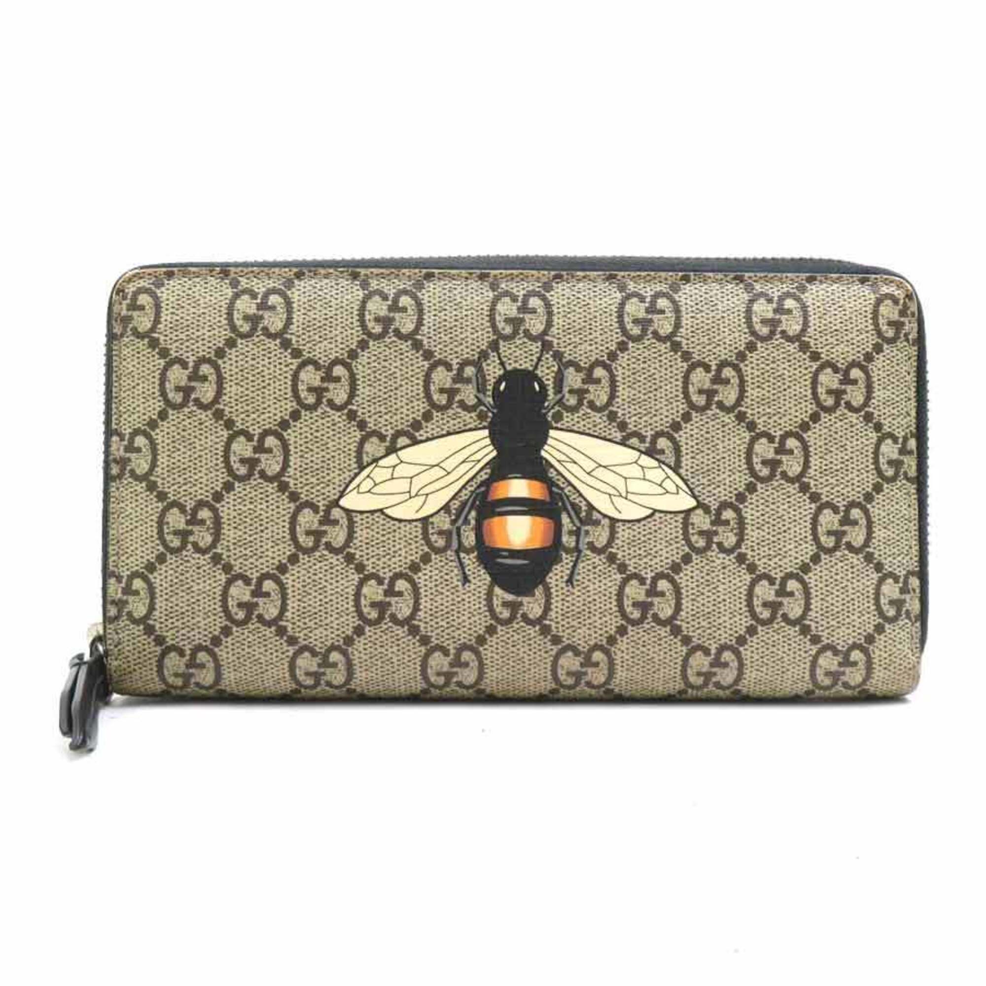 Gucci Beige Brown Gg Supreme Long Wallet (Bi-Fold) (Pre-Owned)
