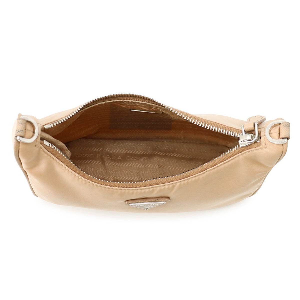 Prada Beige Nylon Handbag Shoulder Bag (Pre-Owned)