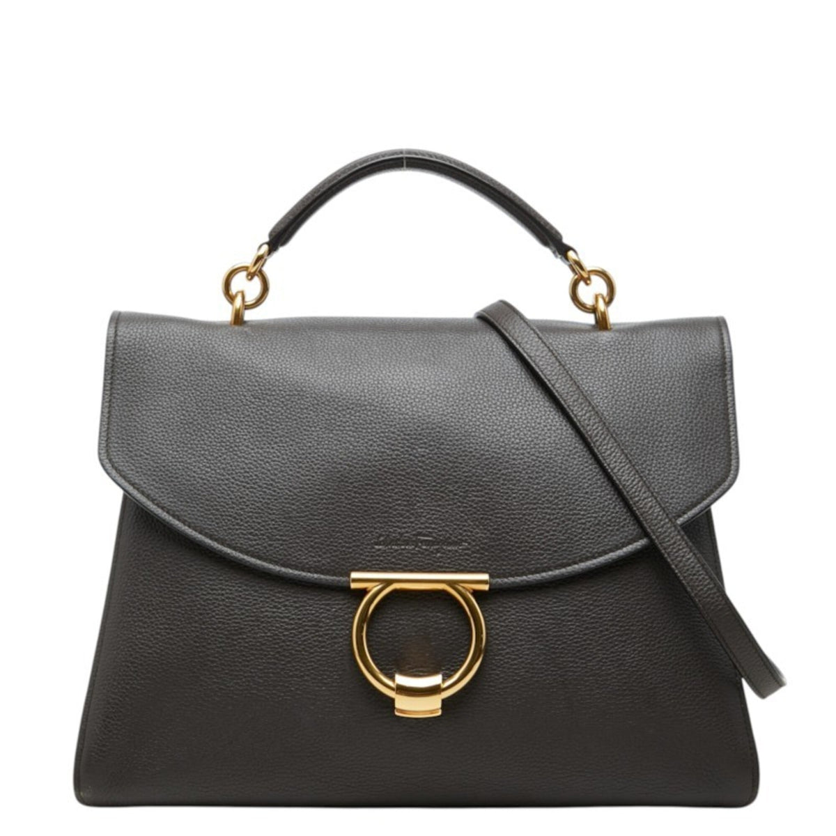 Salvatore Ferragamo Brown Leather Handbag Shoulder Bag (Pre-Owned)