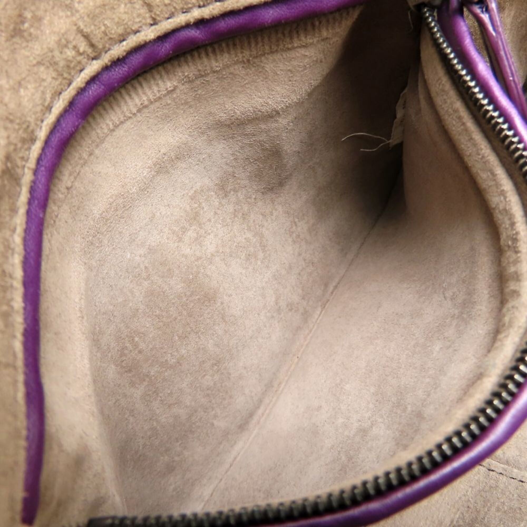 Bottega Veneta Purple Leather Shoulder Bag (Pre-Owned)