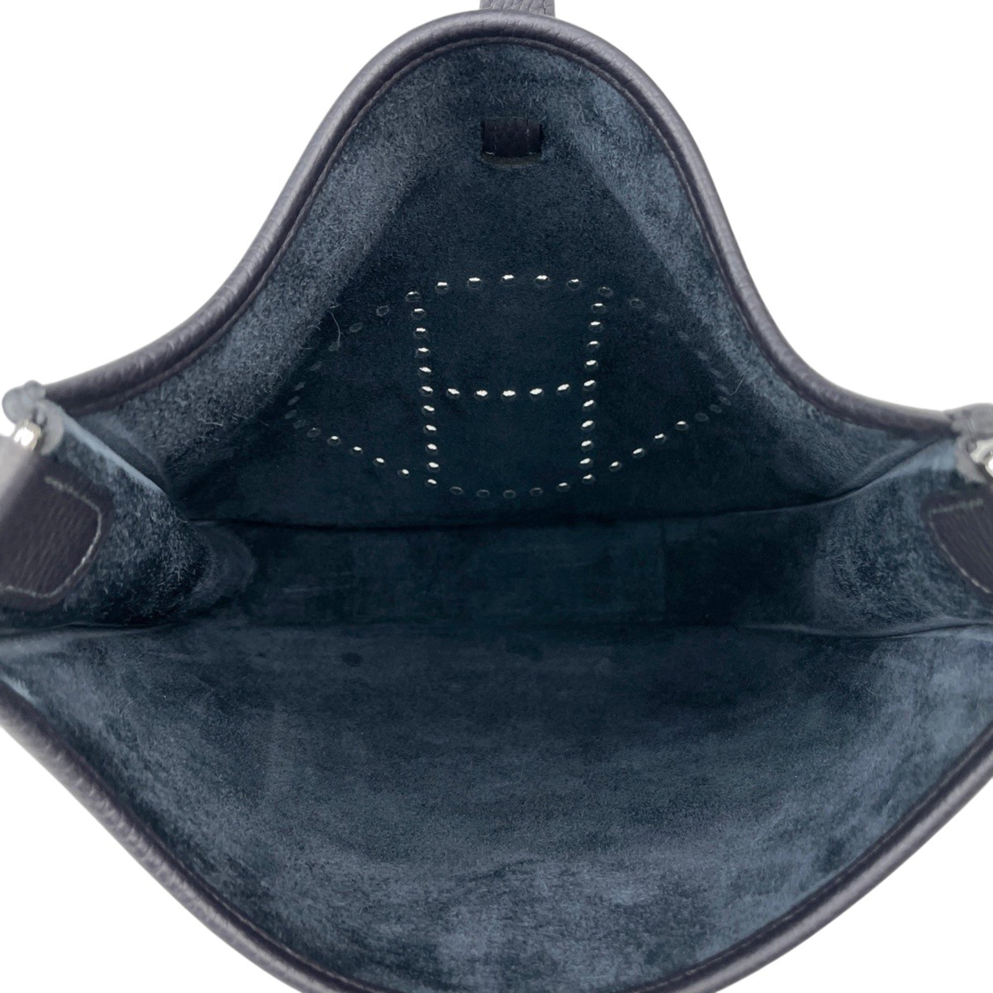 Hermes Black Dark Navy Taurillon Clemence Leather Shoulder Bag (Pre-Owned)