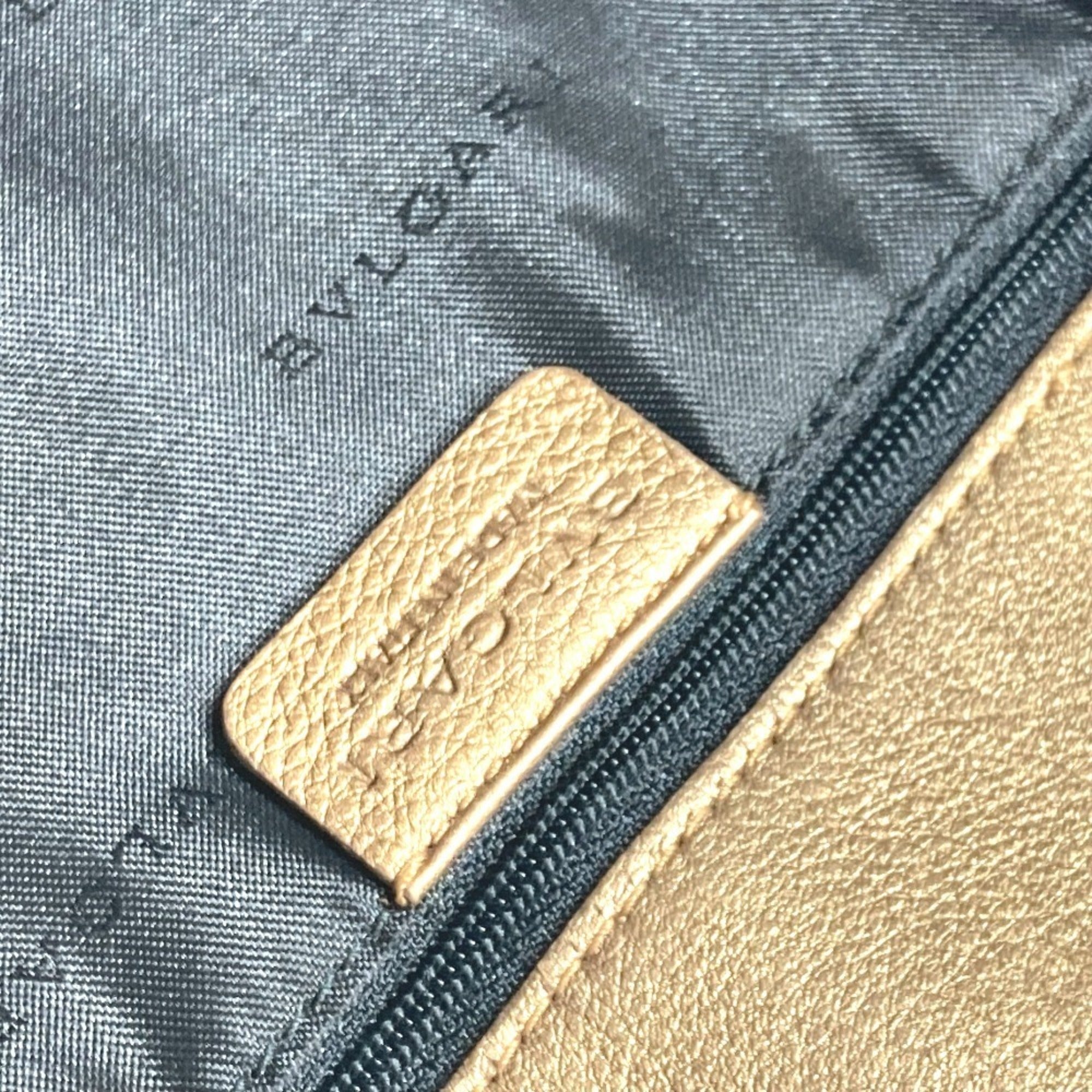 Bvlgari Gold Leather Handbag Tote Bag (Pre-Owned)