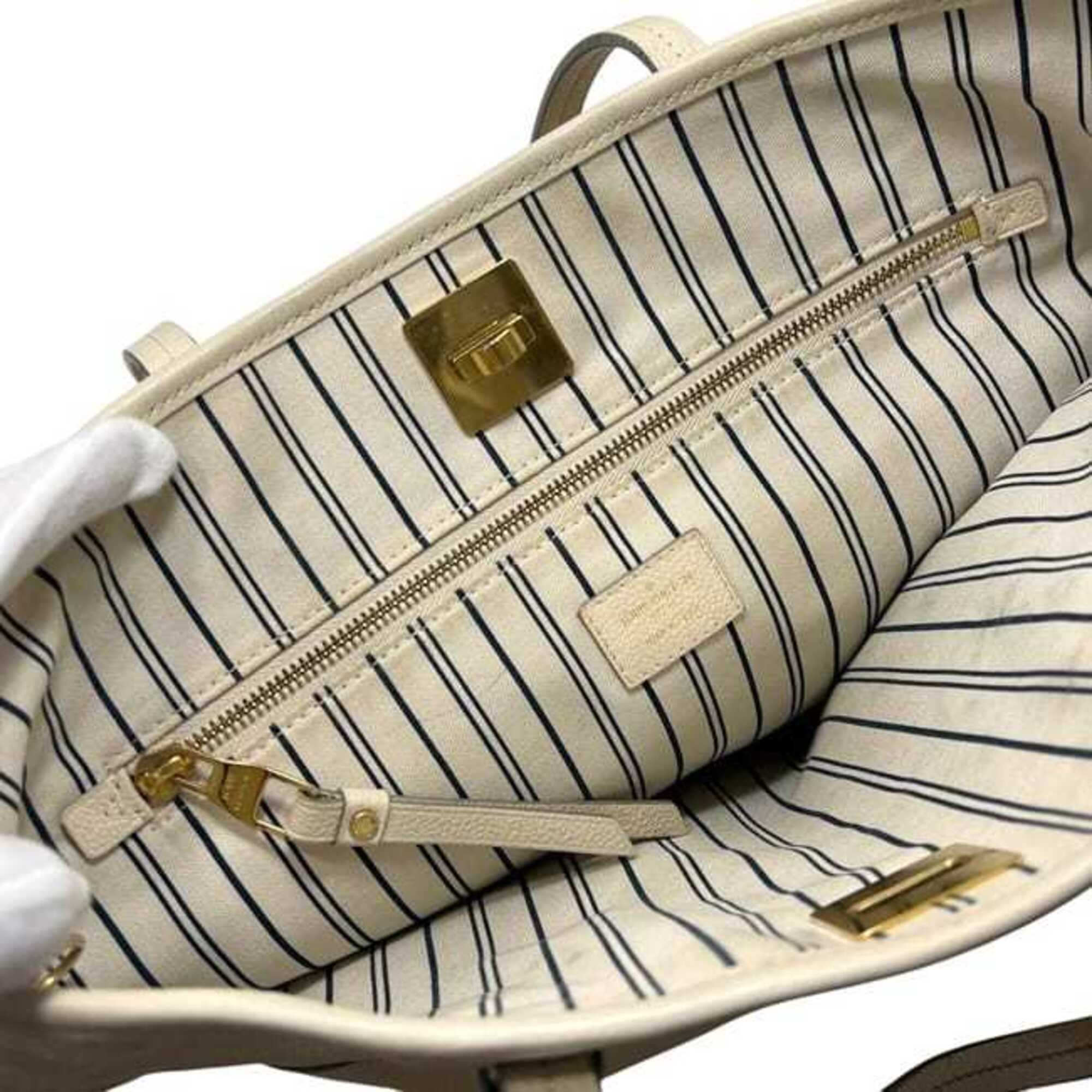 Louis Vuitton Beige Neige White Monogram Empreinte Leather Tote Bag (Pre-Owned)