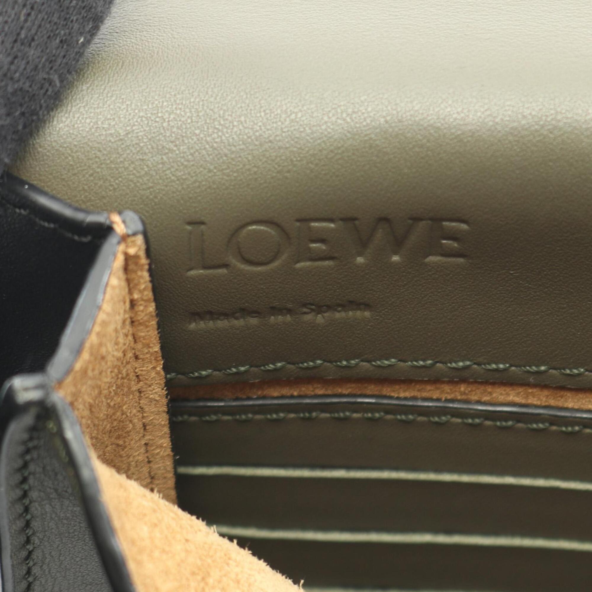 Loewe Black Khaki Leather Shoulder Bag Sling Bag (Pre-Owned)
