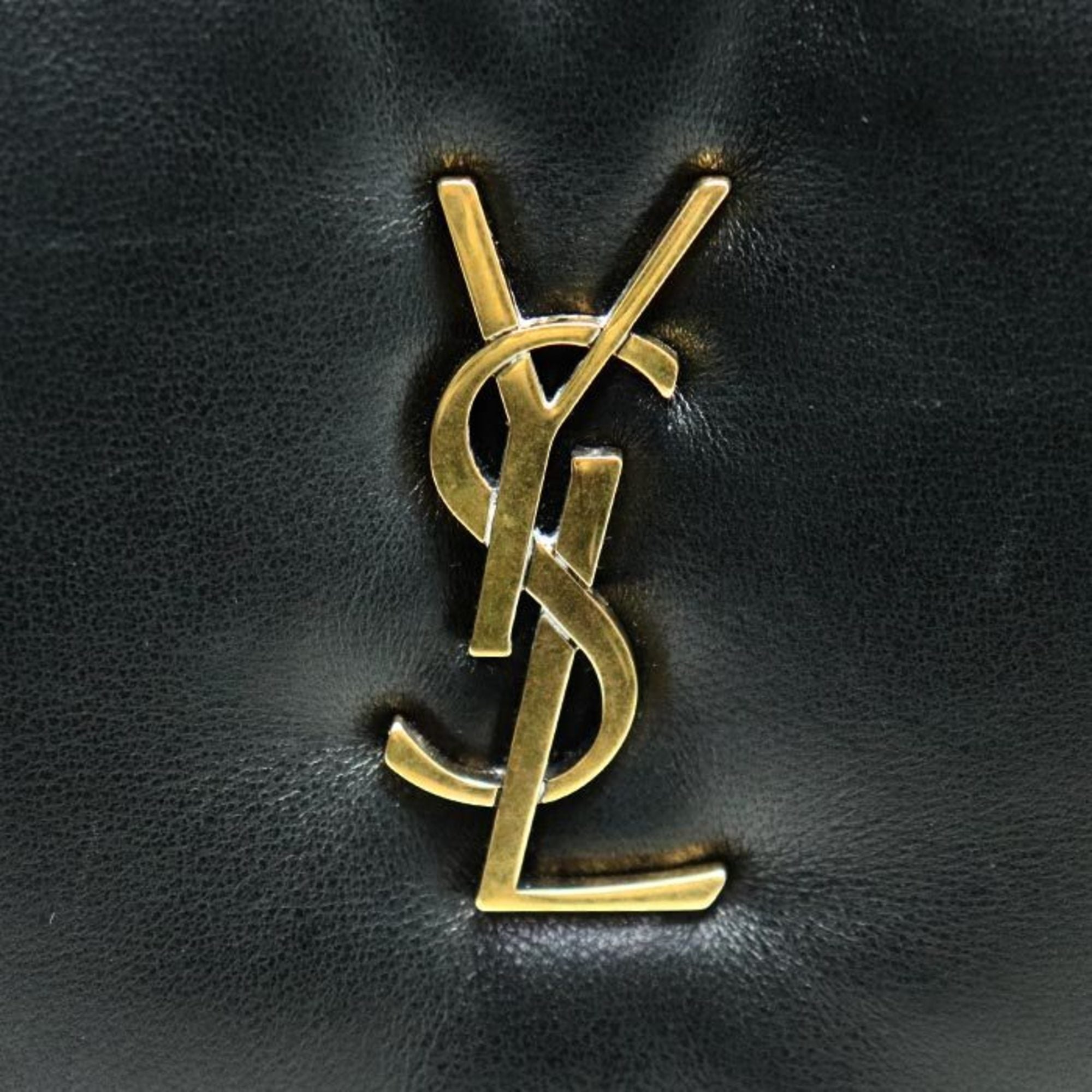 Yves Saint Laurent Black Leather Clutch Bag Pouch (Pre-Owned)