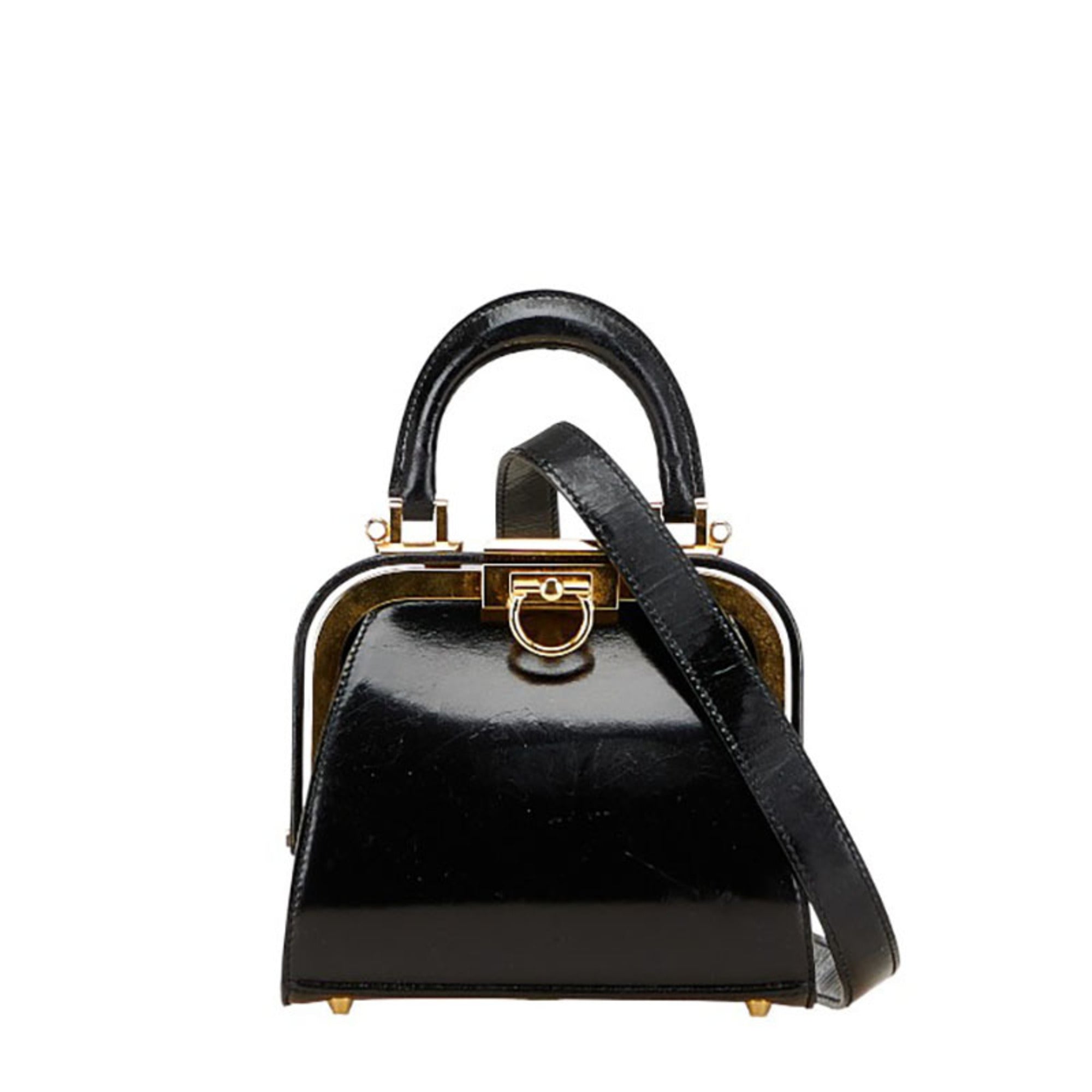 Christian Dior Black Patent Leather Handbag Shoulder Bag (Pre-Owned)