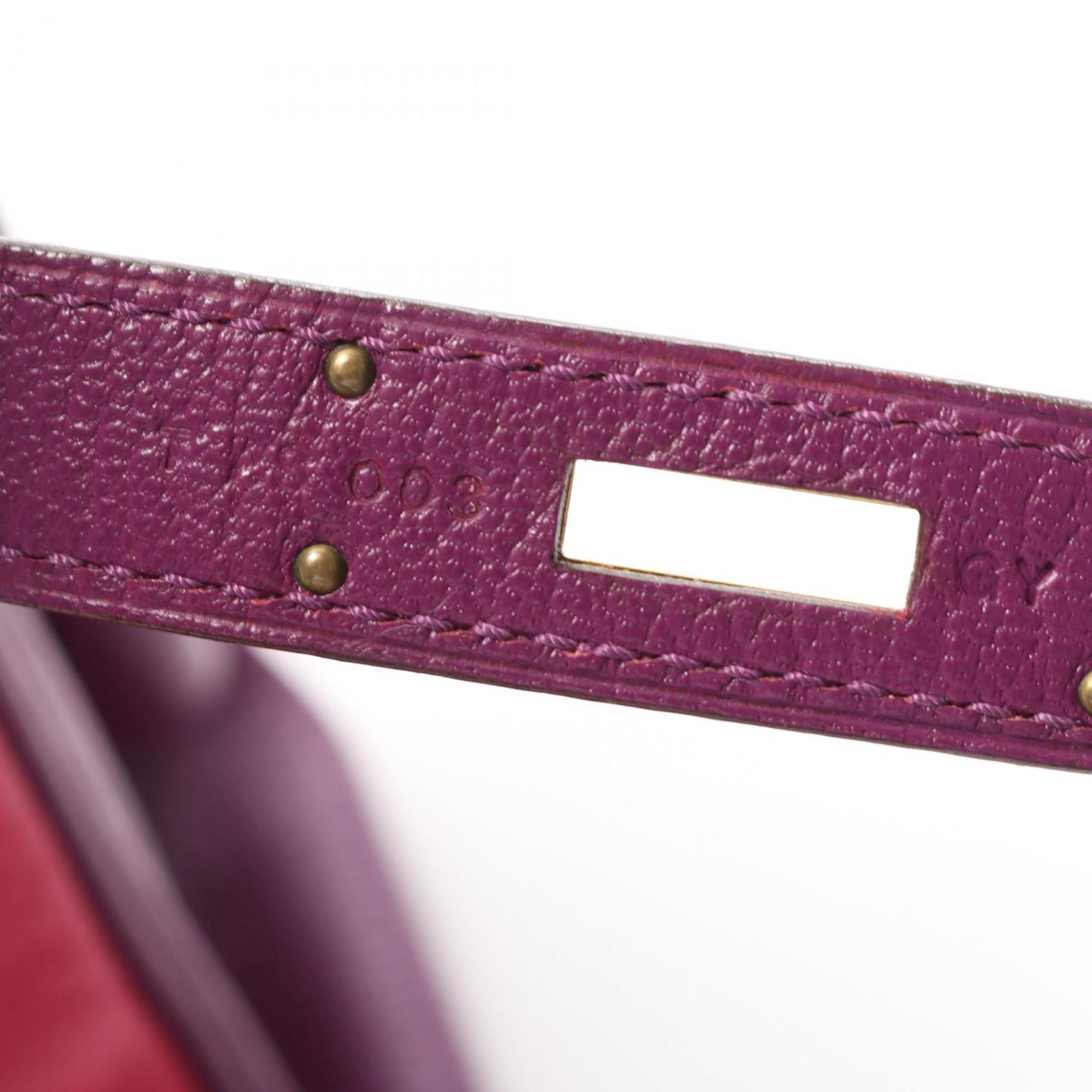 Hermes Birkin Anemone Pink Purple Rose Shocking Chevre Leather Handbag (Pre-Owned)