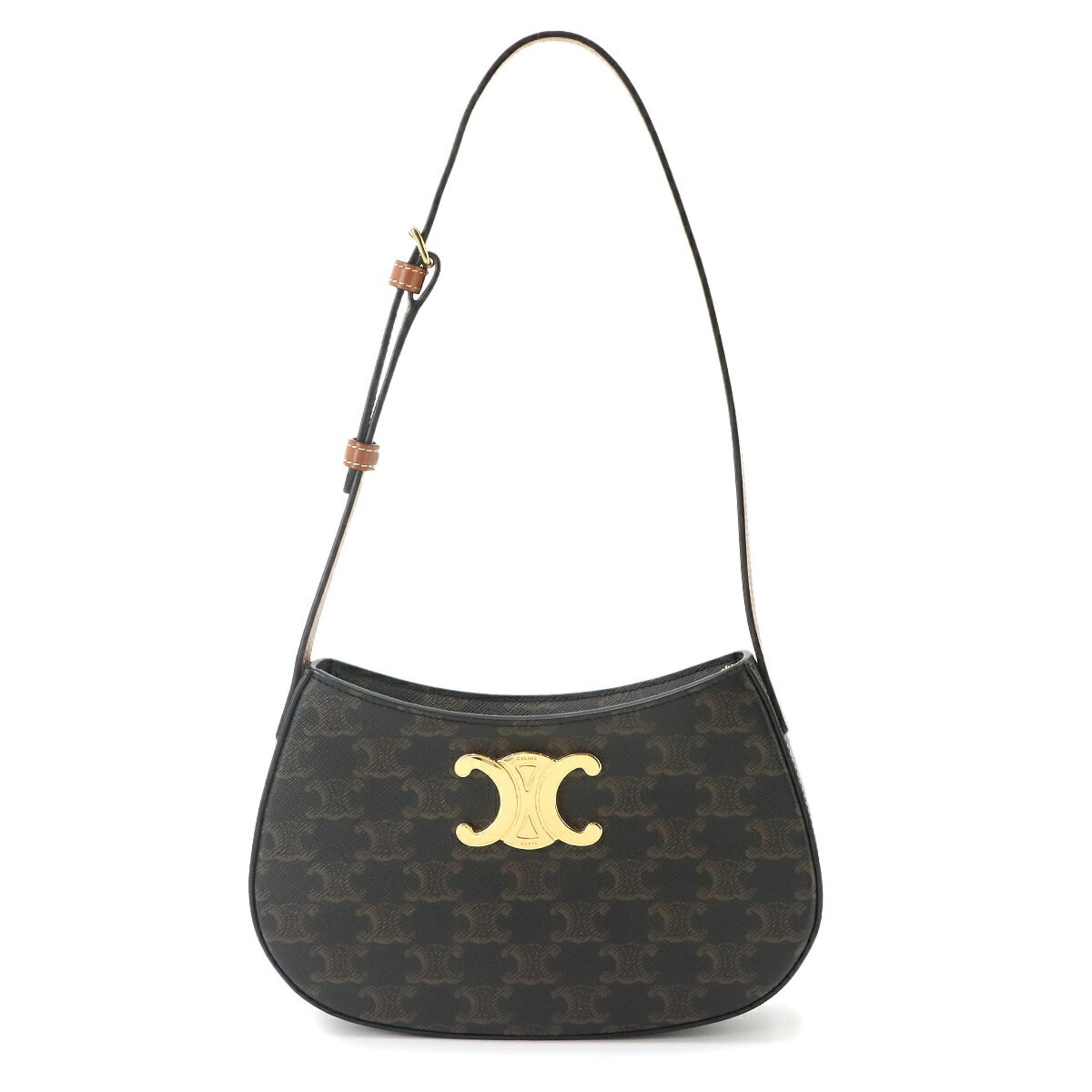 Celine Black Brown Pvc Leather Handbag Shoulder Bag (Pre-Owned)