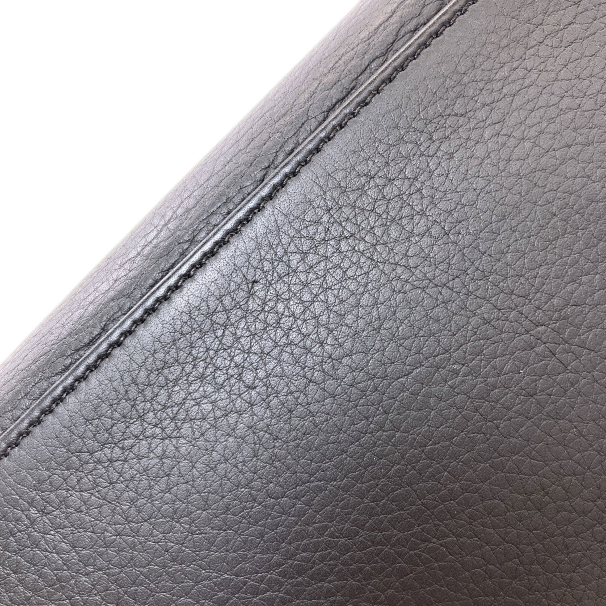 Hermes Kelly Black Taurillon Clemence Leather Handbag (Pre-Owned)