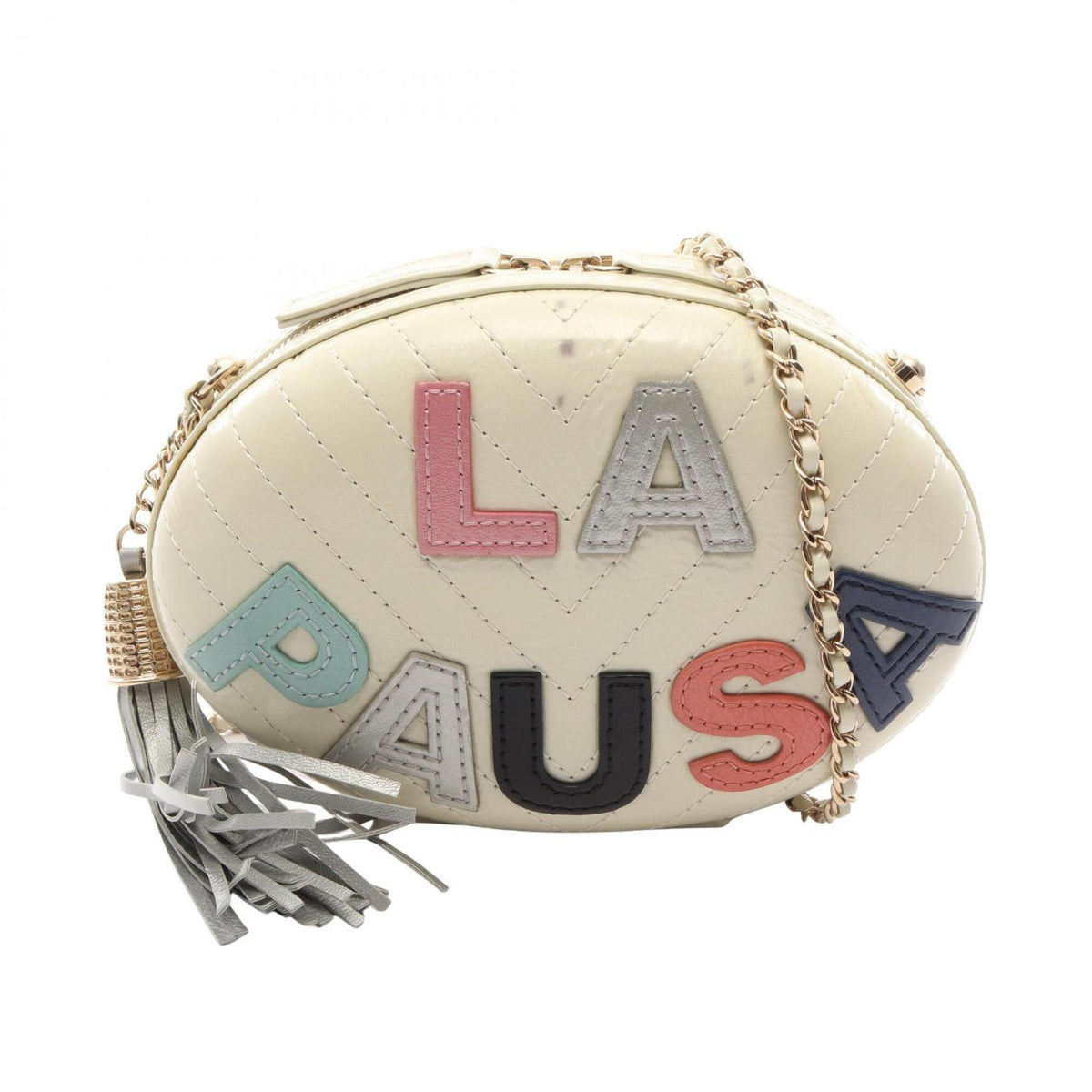 Chanel Beige Multi-Color Leather Shoulder Bag (Pre-Owned)