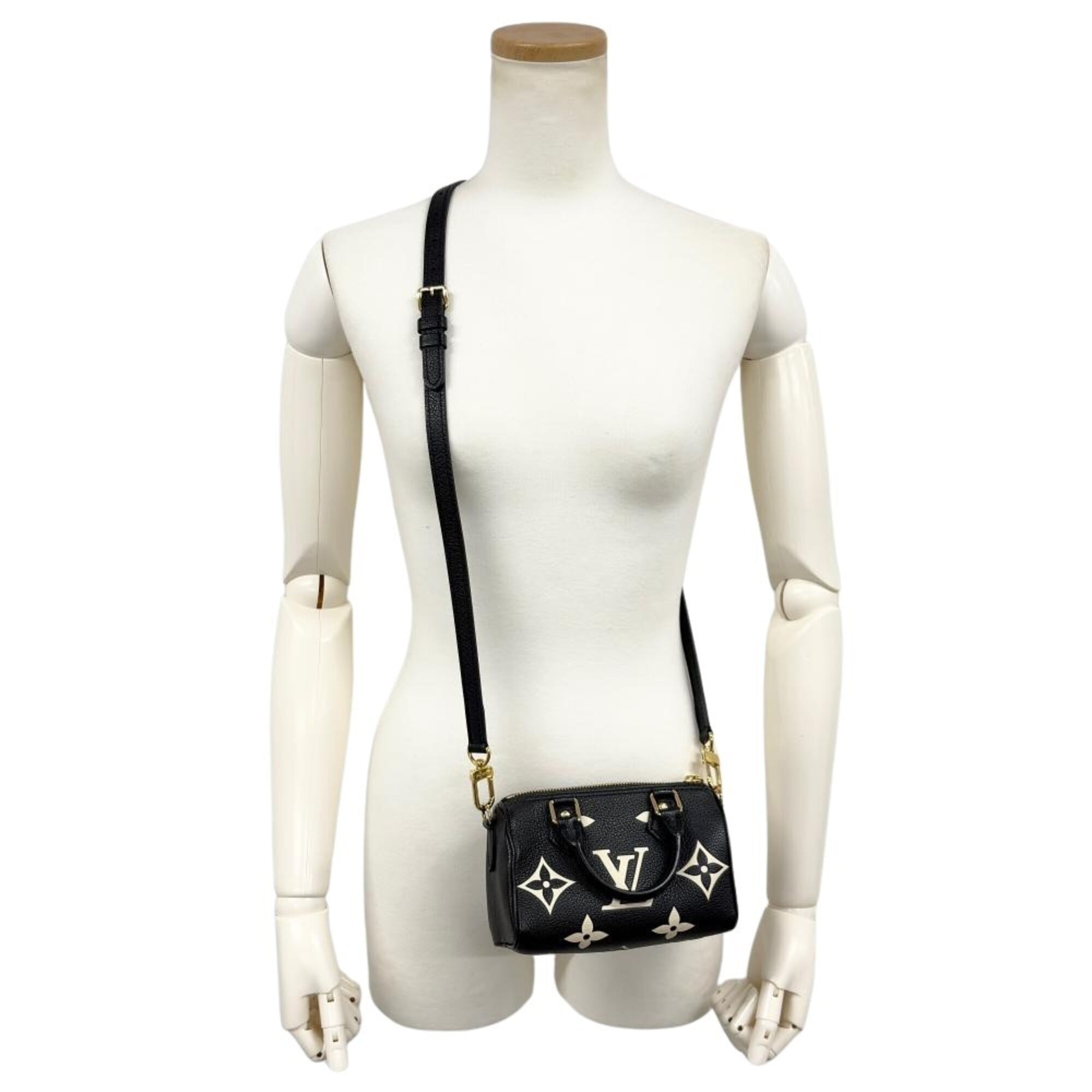 Louis Vuitton Beige Bicolor Black Monogram Monogram Empreinte Handbag (Pre-Owned)