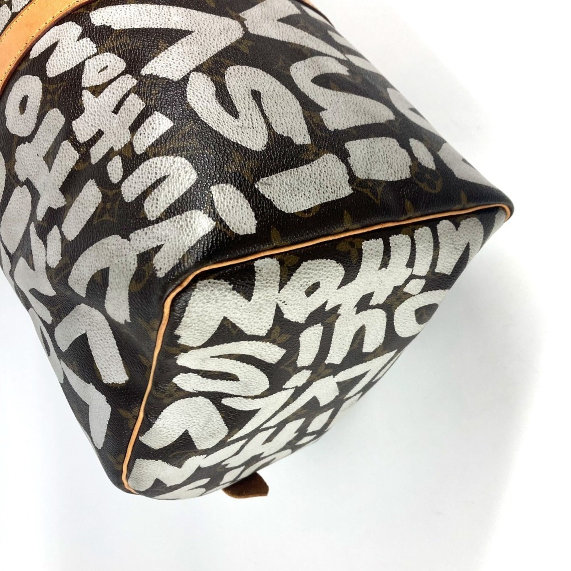 Louis Vuitton Brown Monogram White Monogram Graffiti Boston Bag (Pre-Owned)