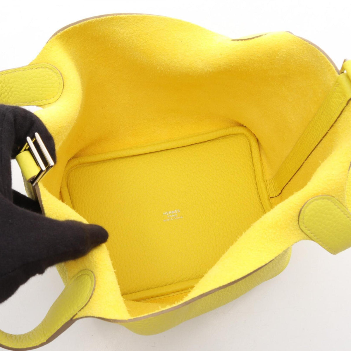 Hermes Lime Yellow Taurillon Clemence Leather Leather Handbag (Pre-Owned)