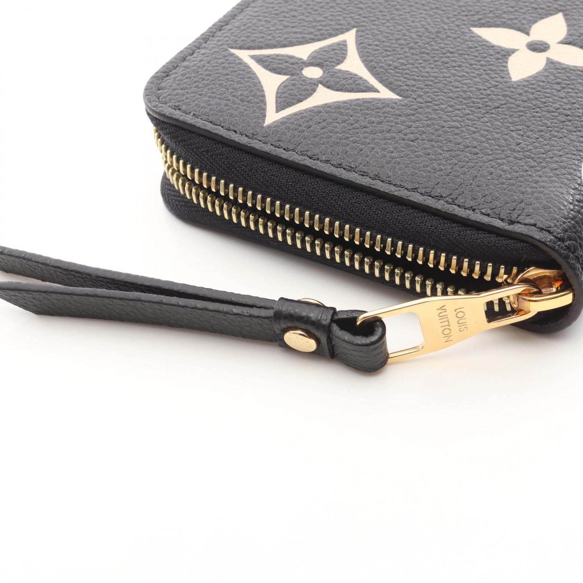 Louis Vuitton Monogram Empreinte Beige Black Leather Long Wallet (Bi-Fold) (Pre-Owned)