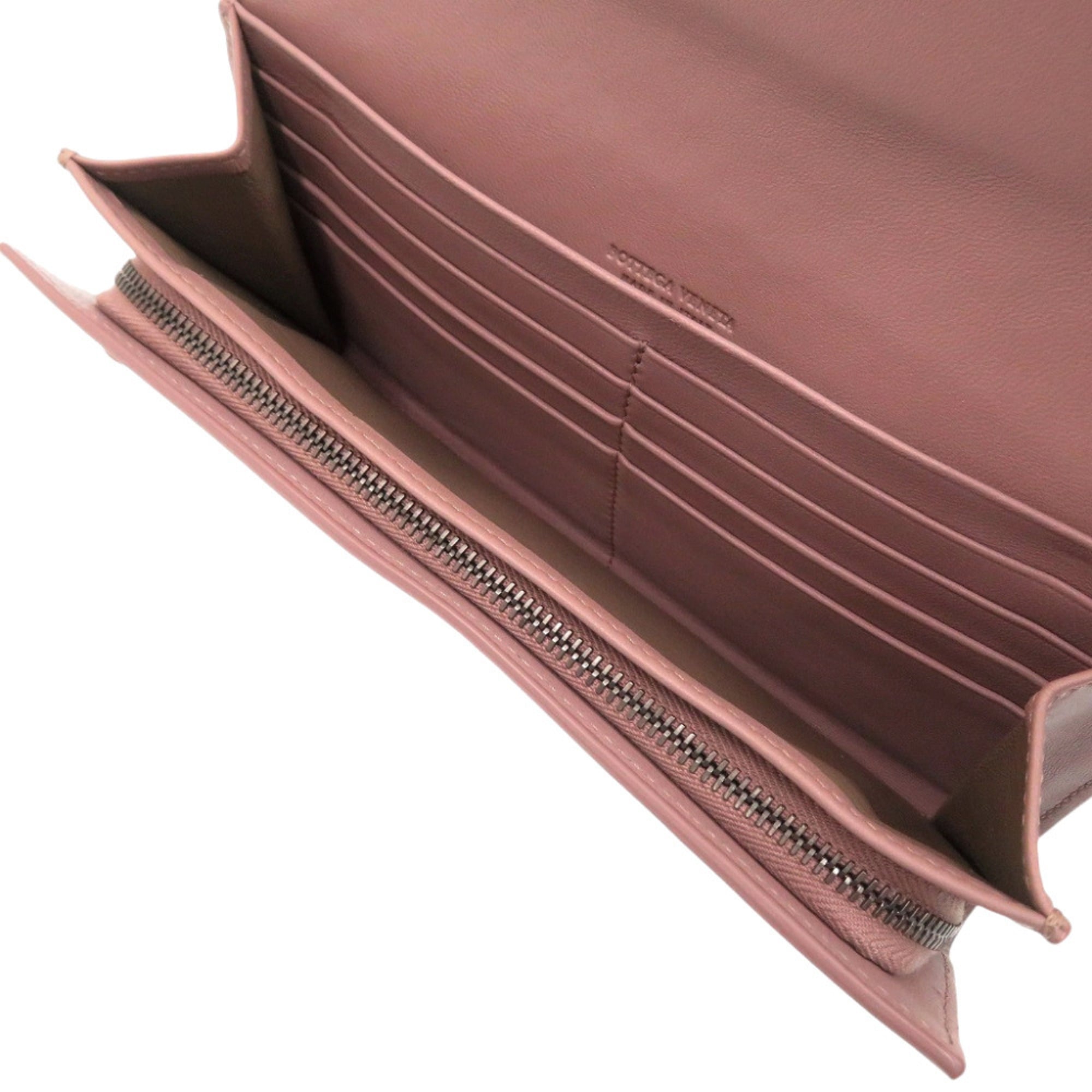 Bottega Veneta Pink Intrecciato Long Wallet (Bi-Fold) (Pre-Owned)