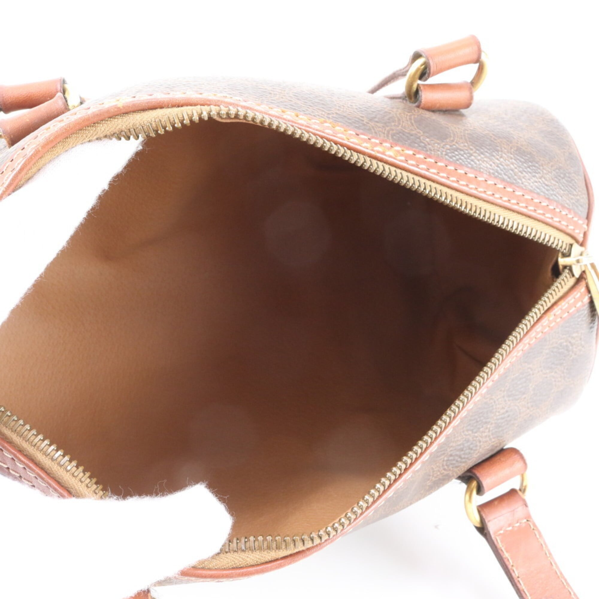 Celine Brown Leather Coated Canvas Shoulder Bag (Pre-Owned)