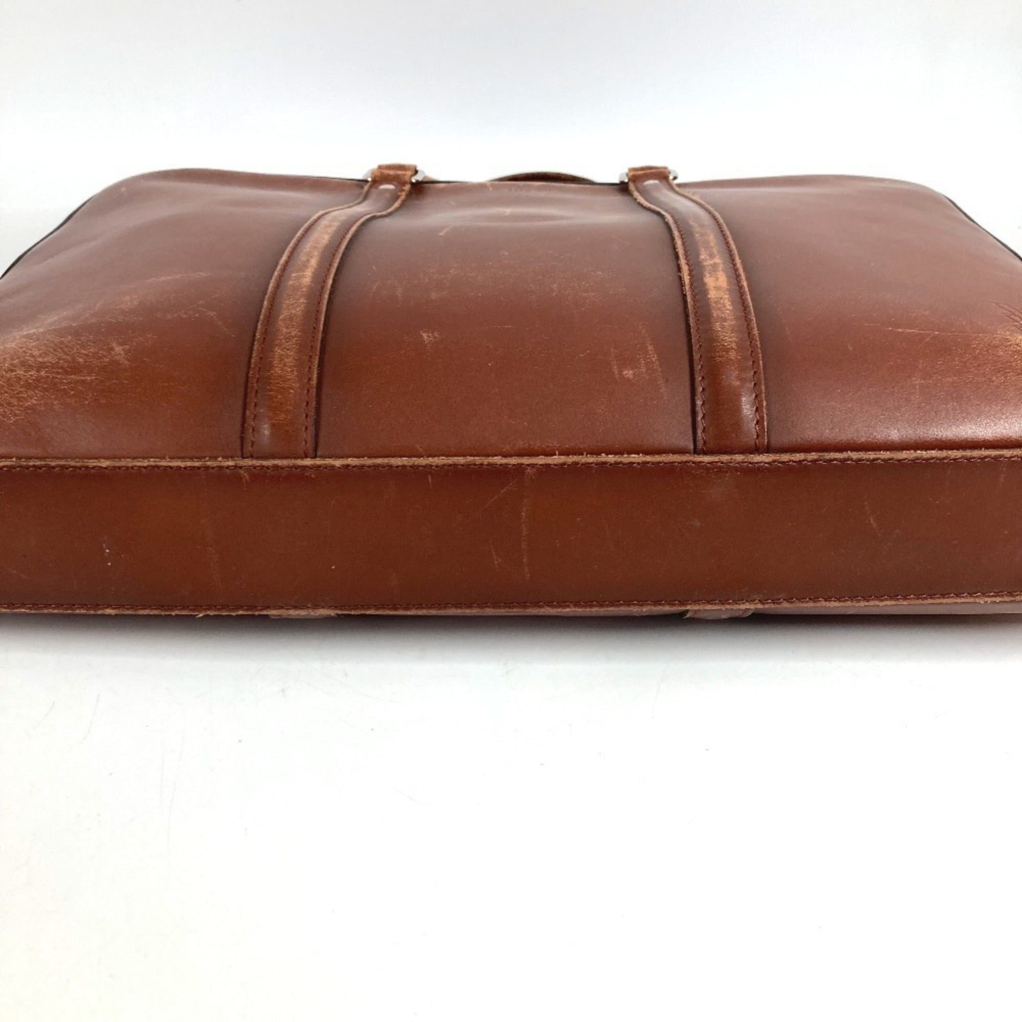 Louis Vuitton Brown Leather Handbag Tote Bag (Pre-Owned)