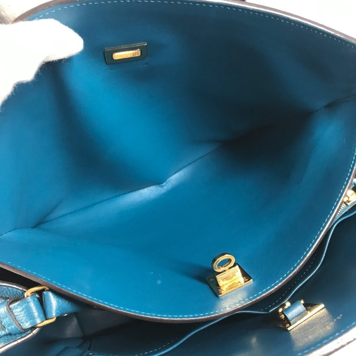 Louis Vuitton Blue Leather Shoulder Bag Tote Bag (Pre-Owned)