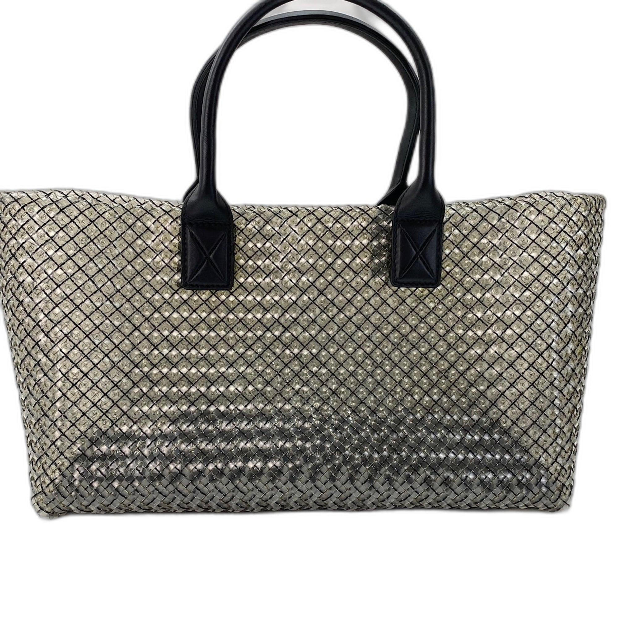 Bottega Veneta Intrecciato Black Pvc Tote Bag (Pre-Owned)