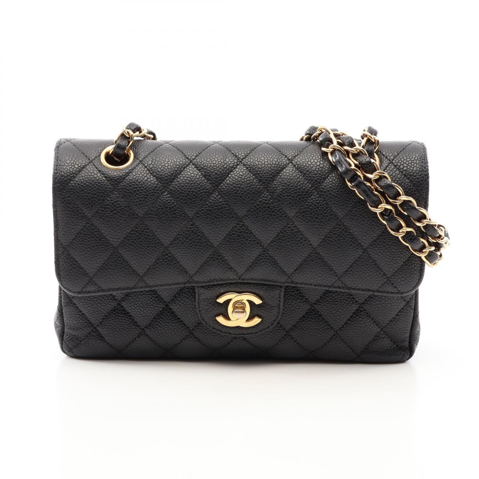 Chanel Black Grained Calfskin Handbag Shoulder Bag (Pre-Owned)