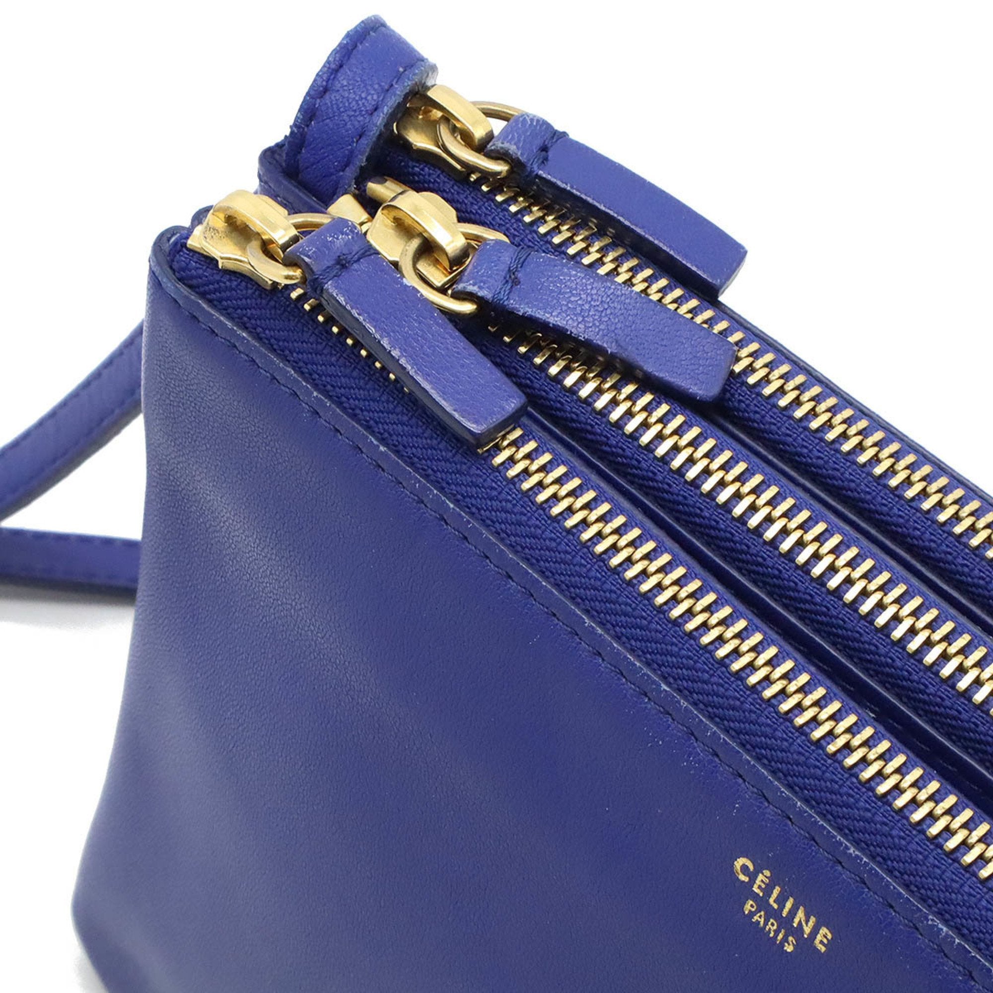 Celine Blue Leather Pochette Shoulder Bag (Pre-Owned)