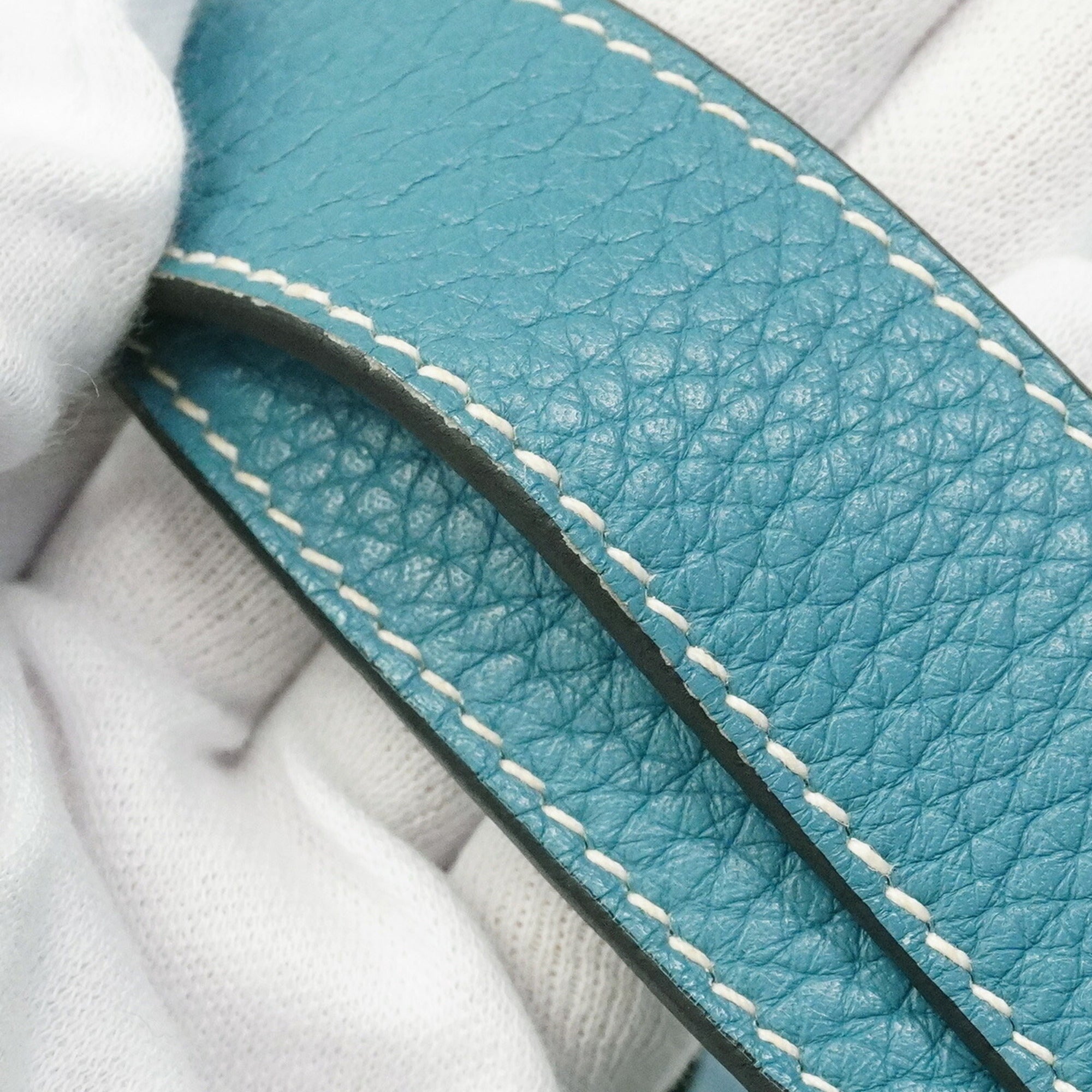 Hermes Blue Jean Taurillon Clemence Leather Handbag (Pre-Owned)