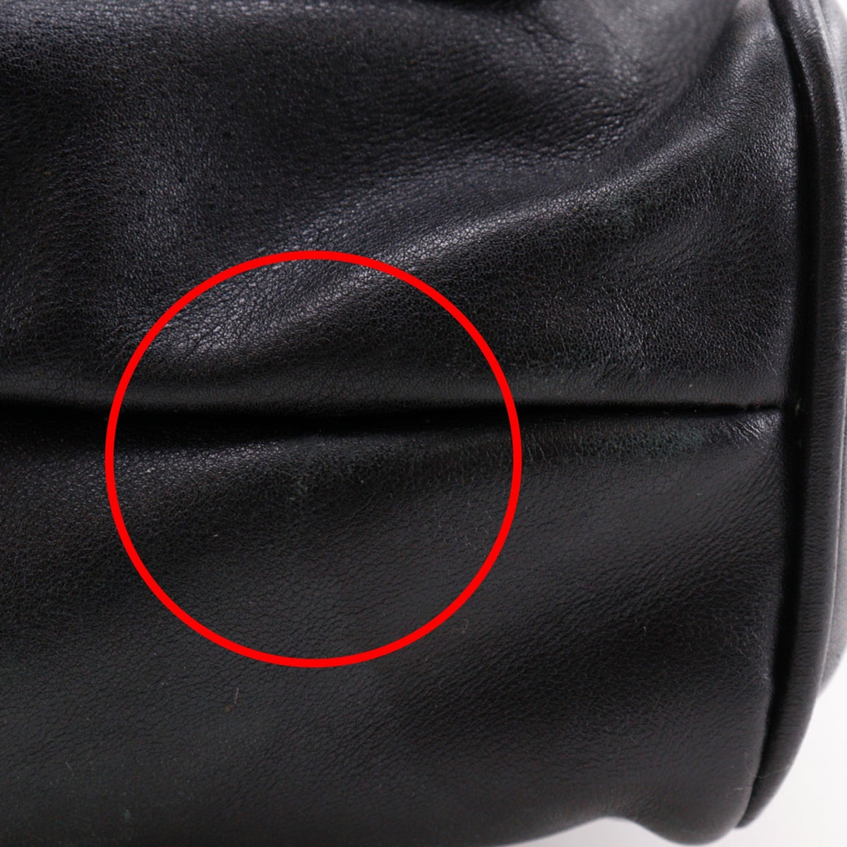 Gucci Bamboo Black Leather Backpack (Pre-Owned)