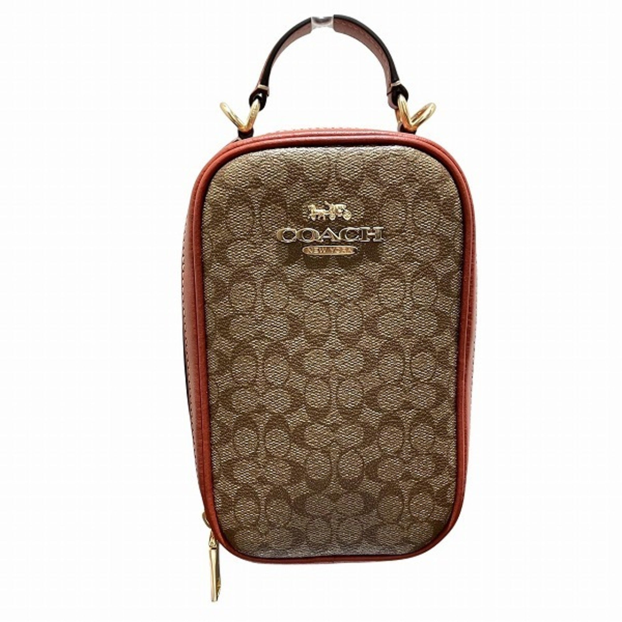 Coach Khaki Pvc Leather Handbag Shoulder Bag (Pre-Owned)