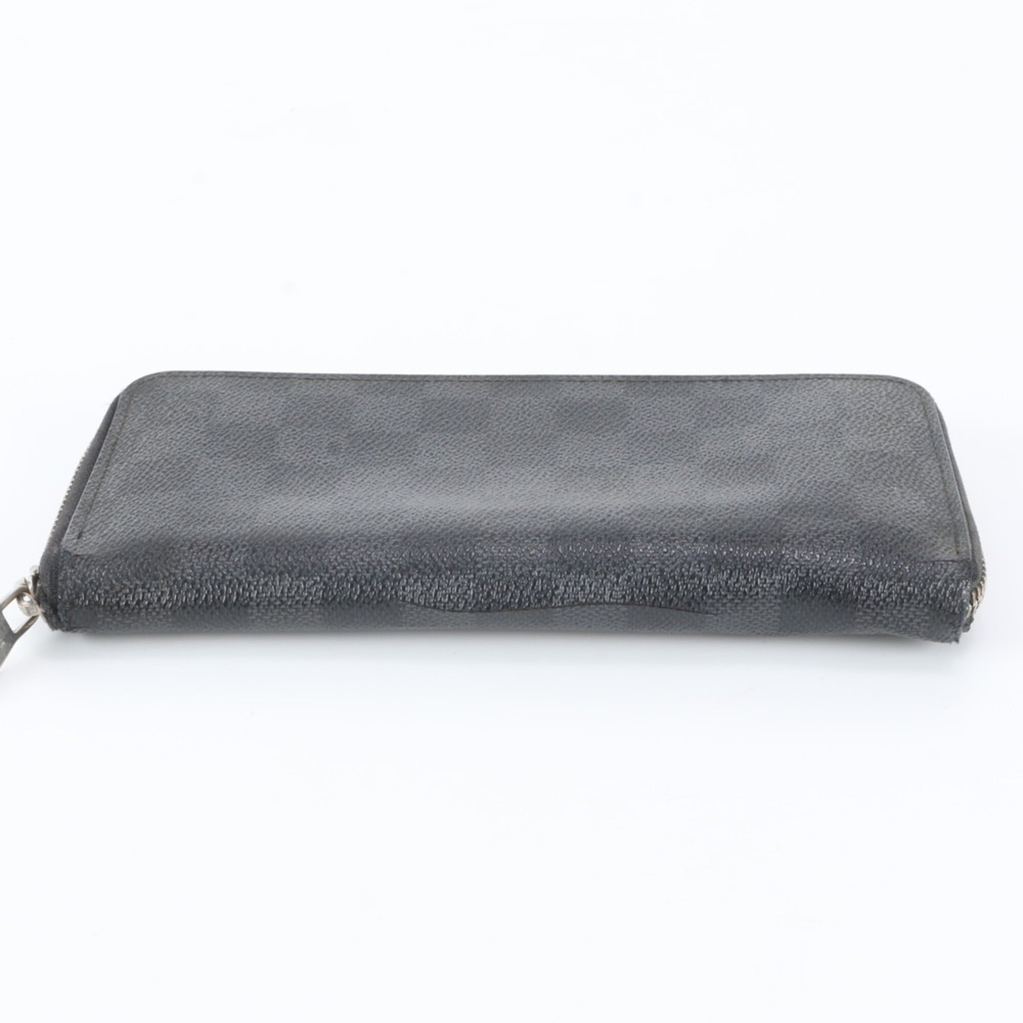 Louis Vuitton Black Leather Coated Canvas Long Wallet (Bi-Fold) (Pre-Owned)