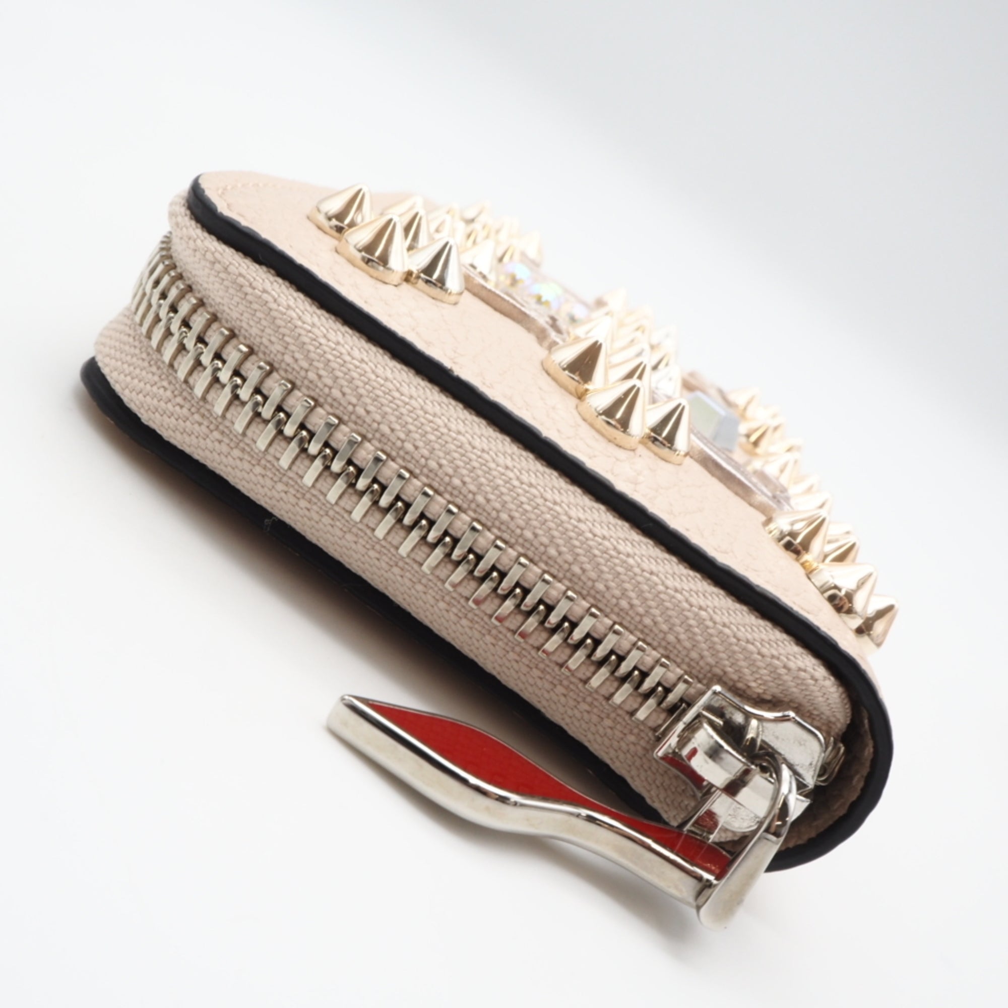 Christian Louboutin Beige Leather Coin Purse/Coin Case (Pre-Owned)