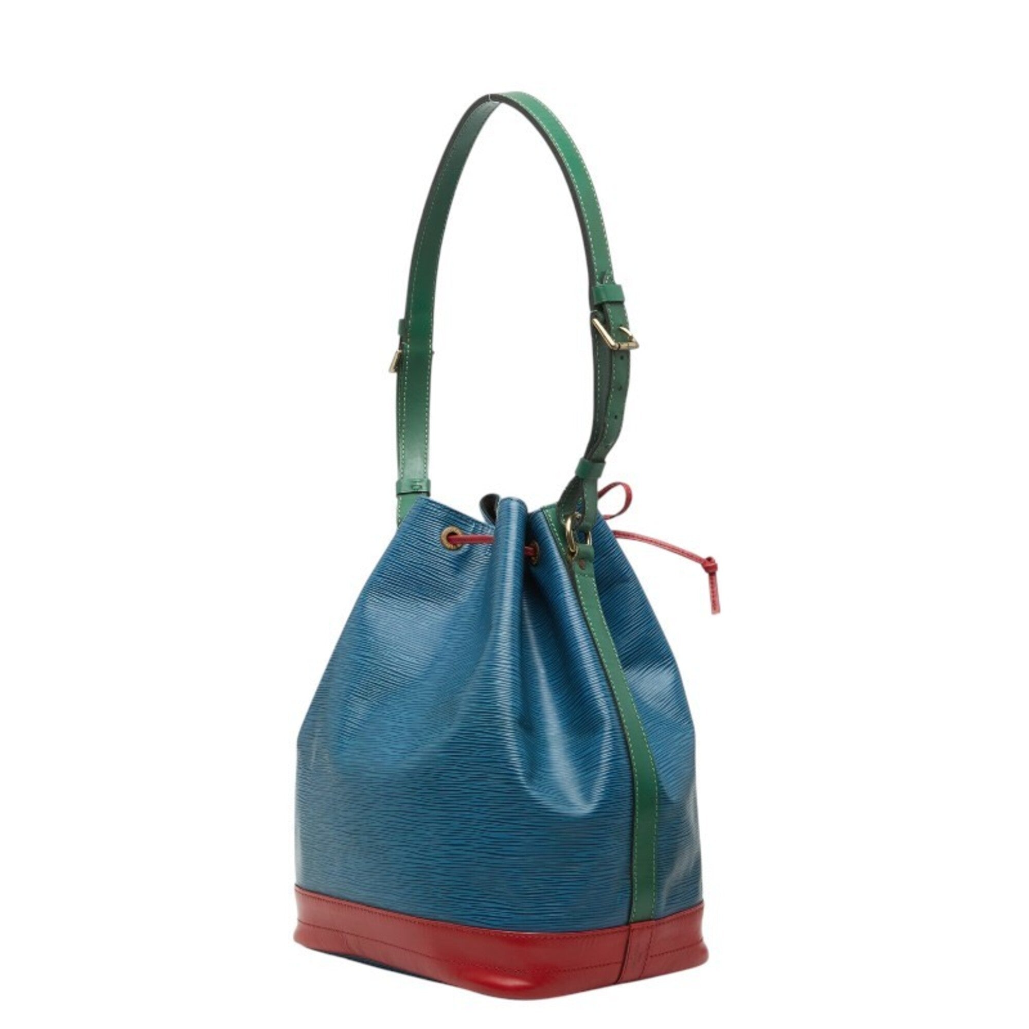 Louis Vuitton Borneo Green Castilian Red Toledo Blue Leather Shoulder Bag (Pre-Owned)