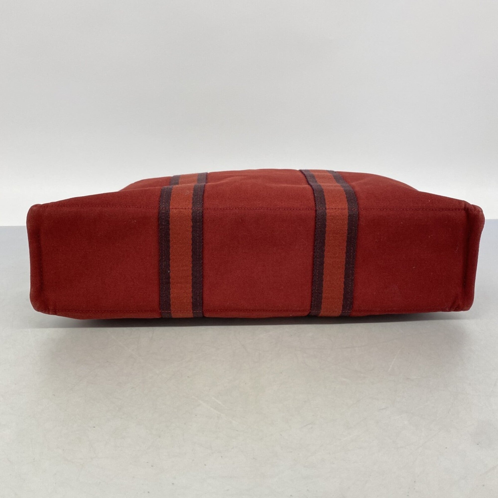 Hermes Red Color Canvas Tote Bag (Pre-Owned)