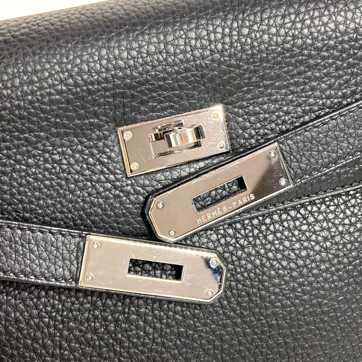 Hermes Black Taurillon Clemence Leather Handbag Shoulder Bag (Pre-Owned)
