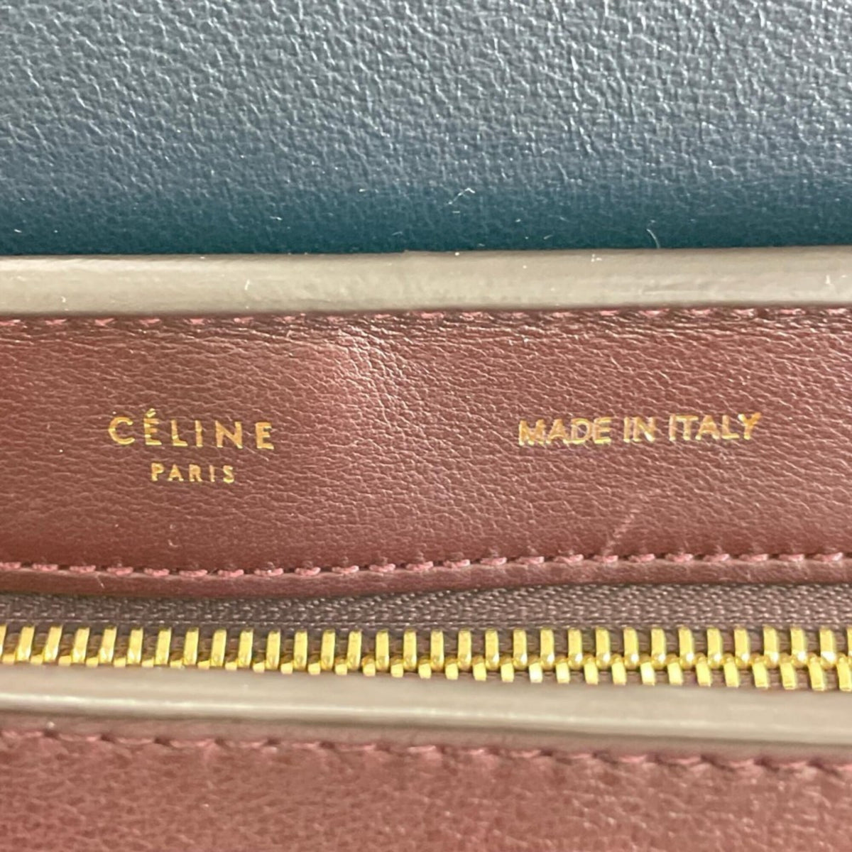 Celine Wine Leather Handbag (Pre-Owned)
